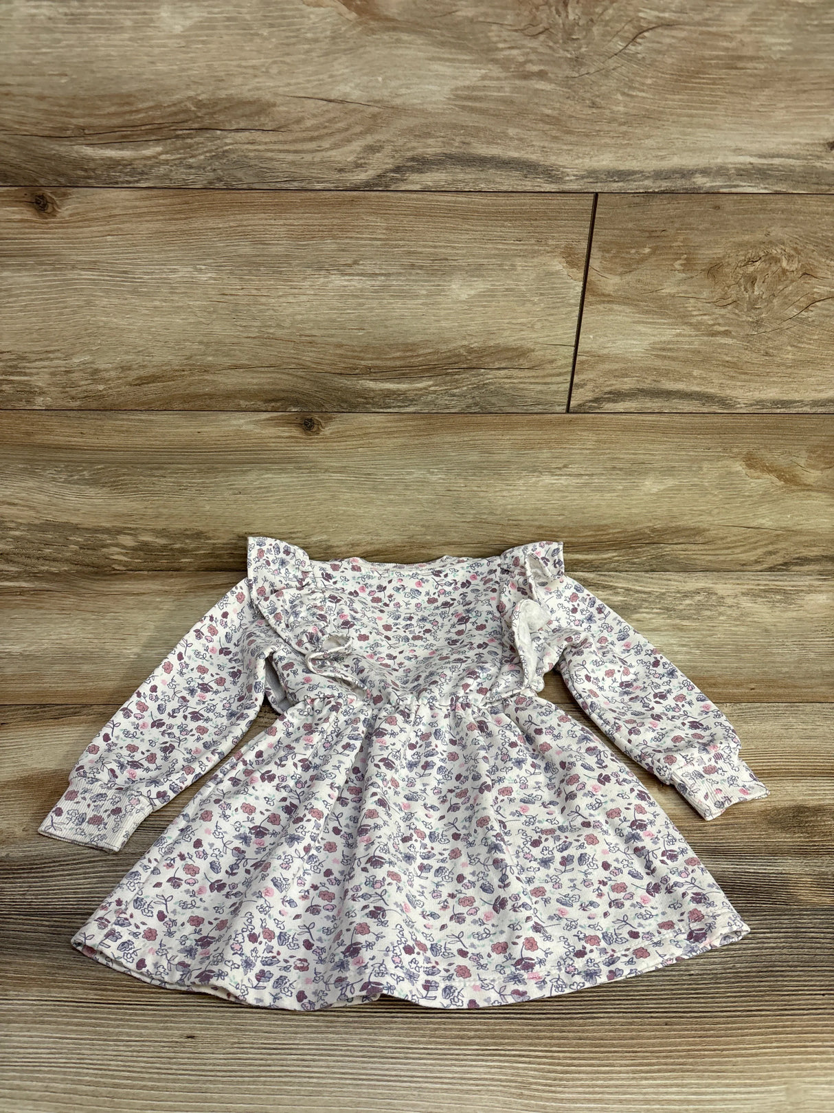 Jessica Simpson Floral Ruffled Sweatshirt Dress White sz 2T
