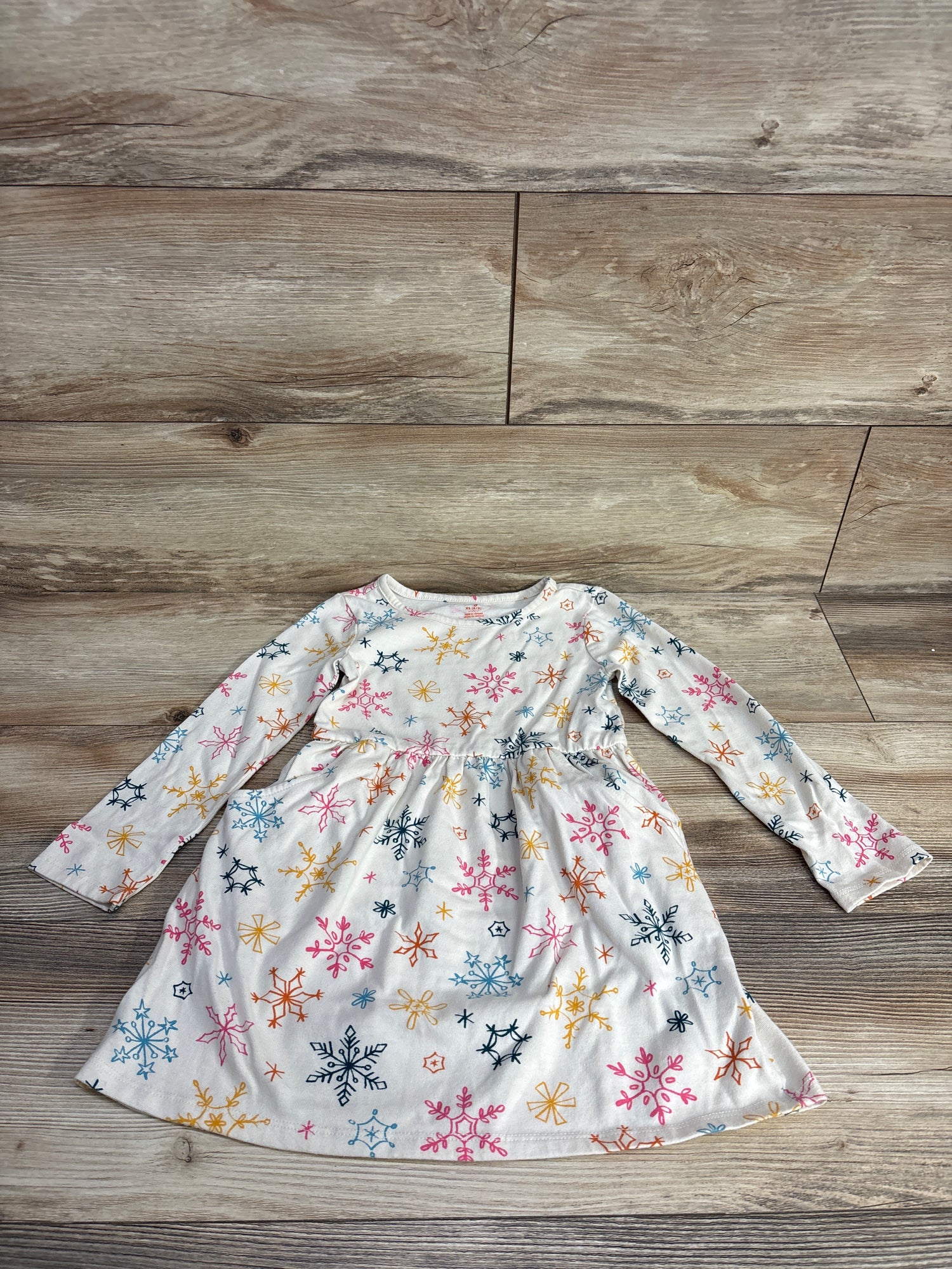 Cat & Jack Snowflake Dress Cream sz 4-5T