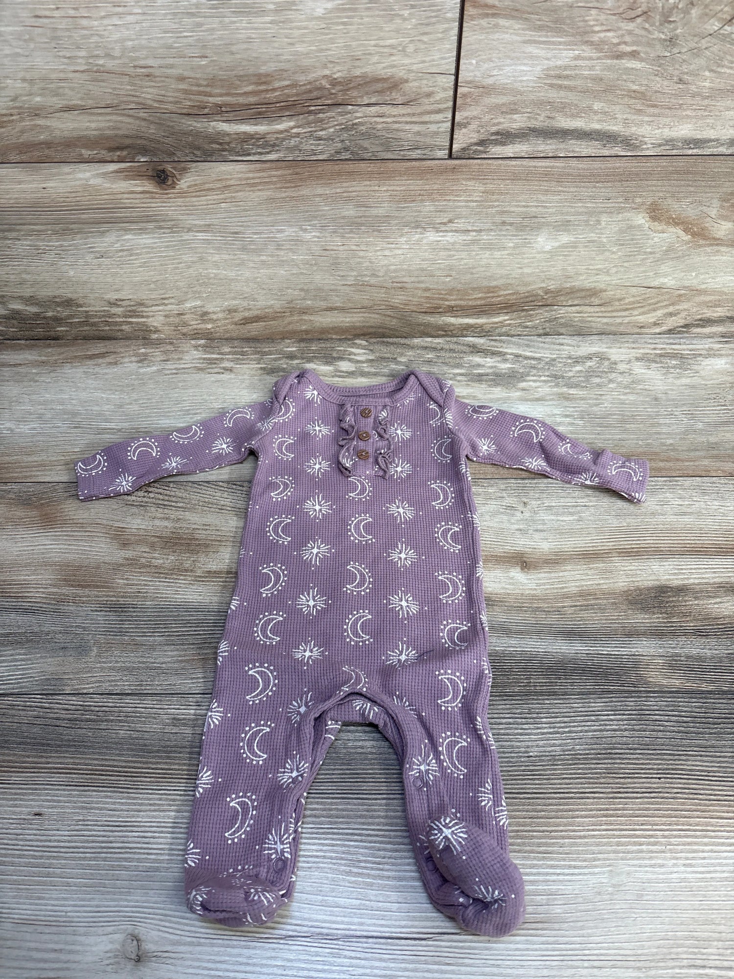 Rabbit Moon Organic Sun & Moon Waffle Knit Coverall Purple sz 0-3m