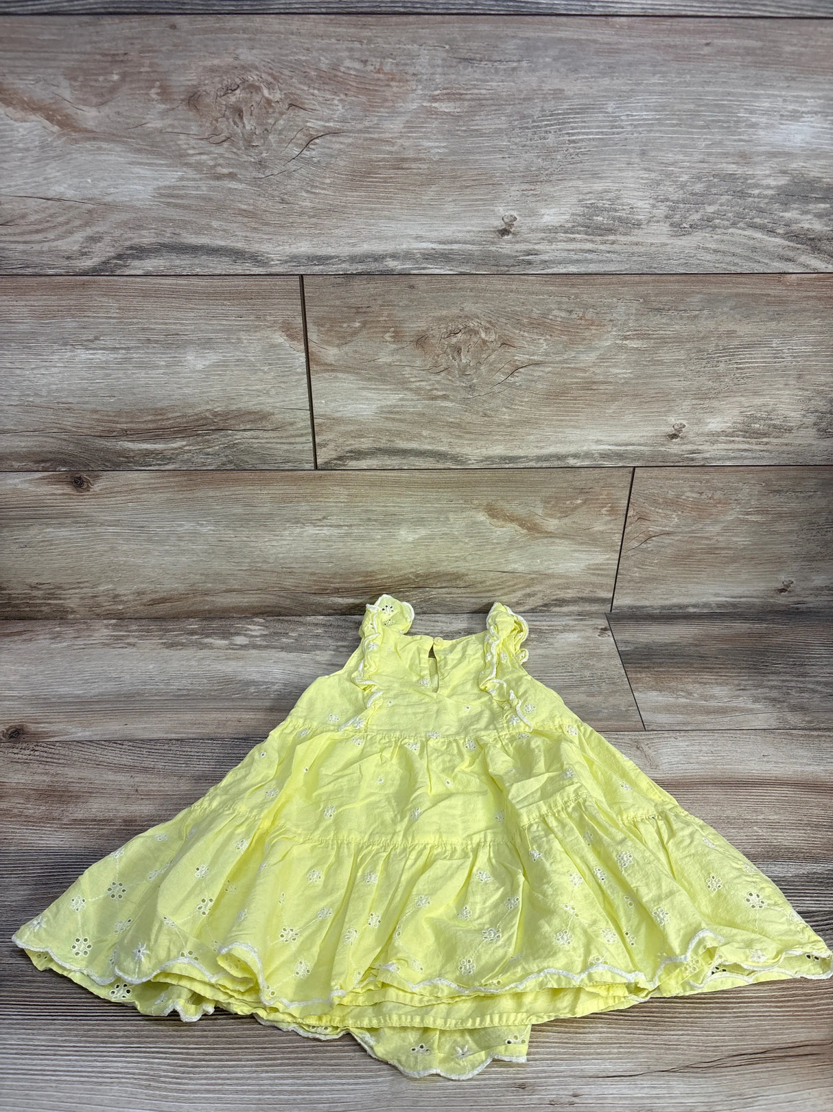 Cat & Jack Eyelet Tiered Dress Yellow sz 2T