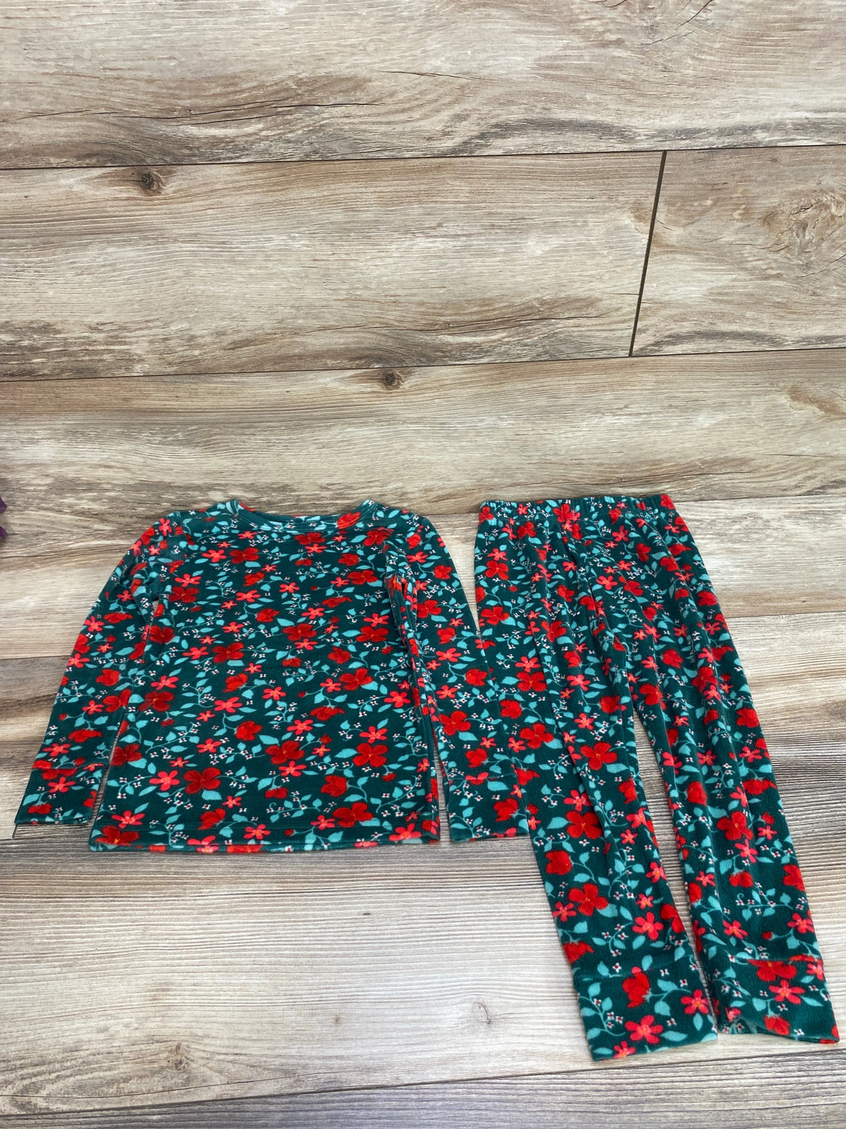 Cat & Jack 2pc Floral Pajama Set Green sz 4T - Me n Mommy To Be