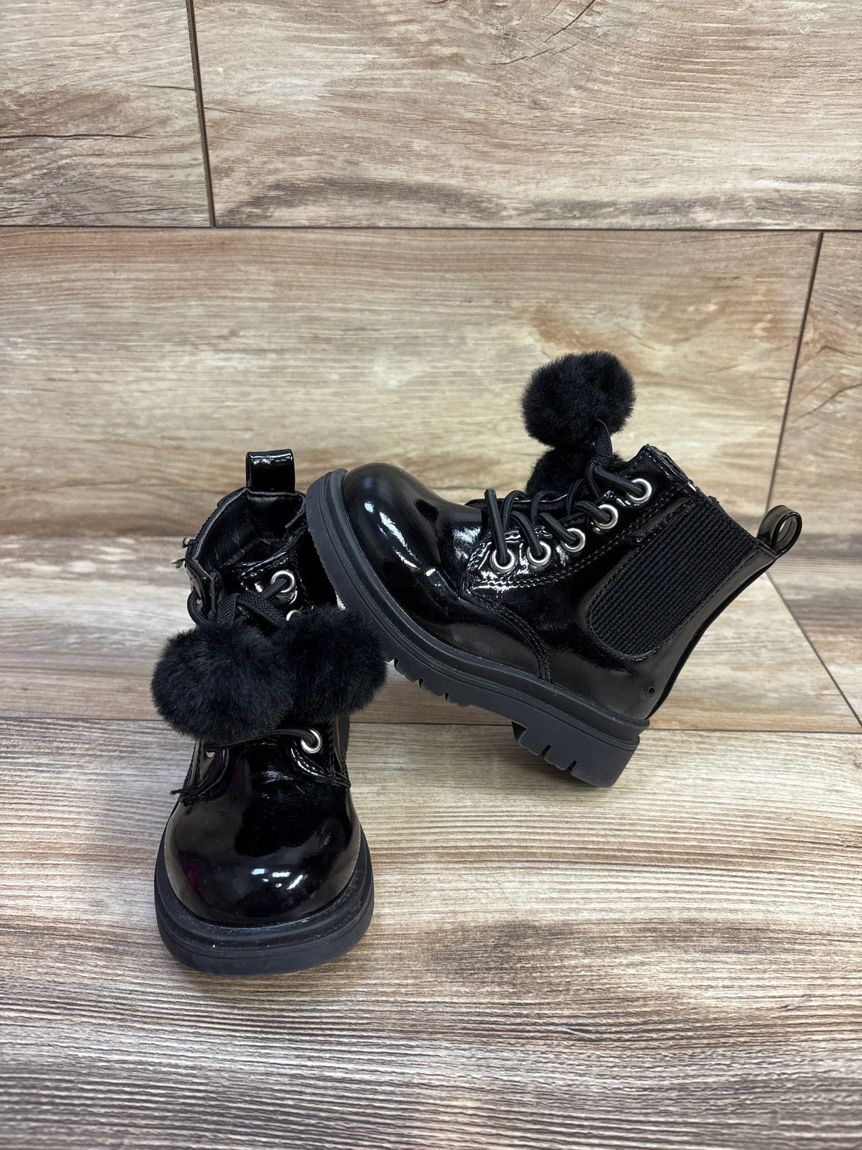 Nicole Miller Pom-Pom Zipper Boots Black sz 6c