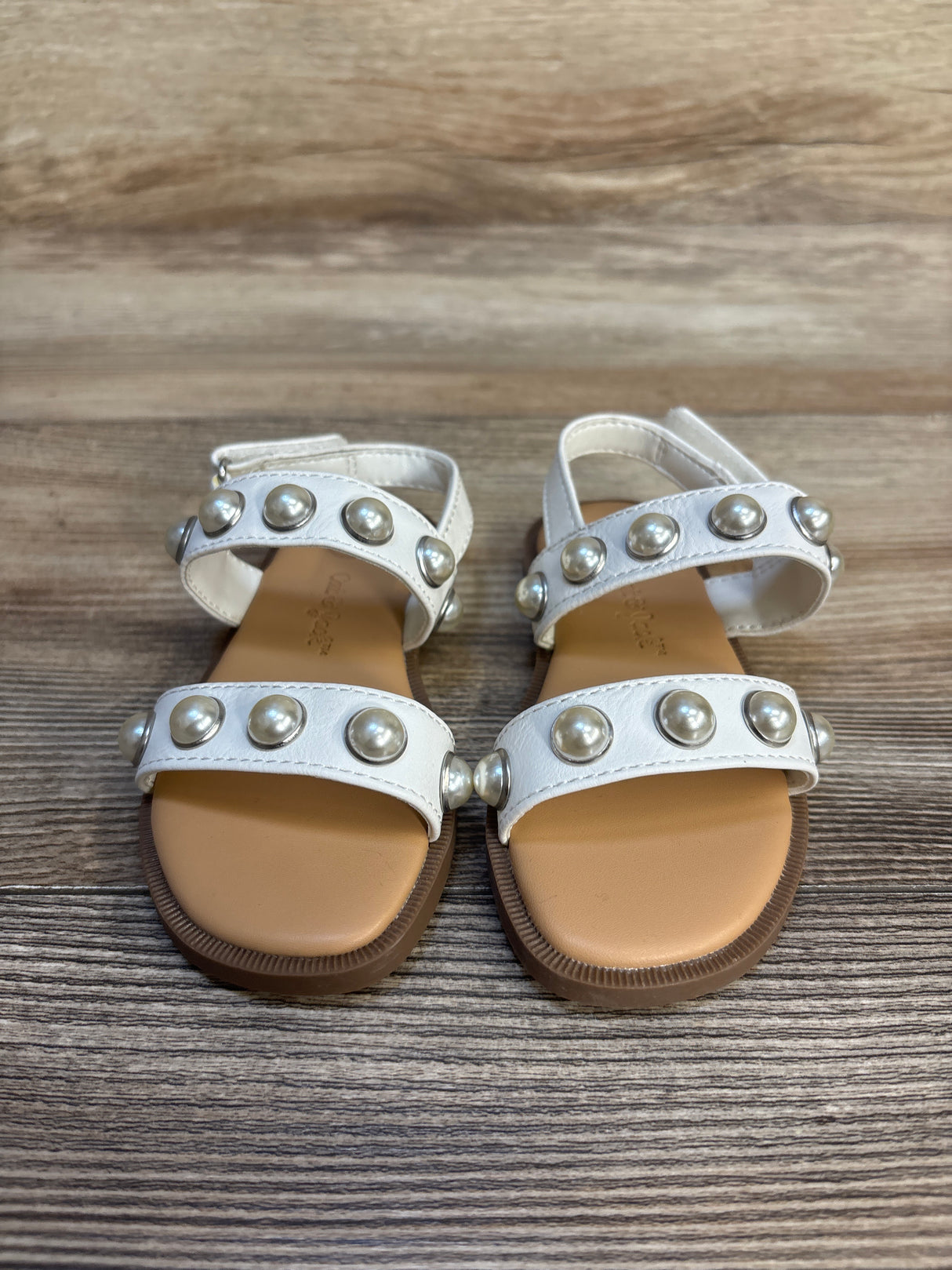 Cat & Jack Selene Pearl Sandals White sz 6c