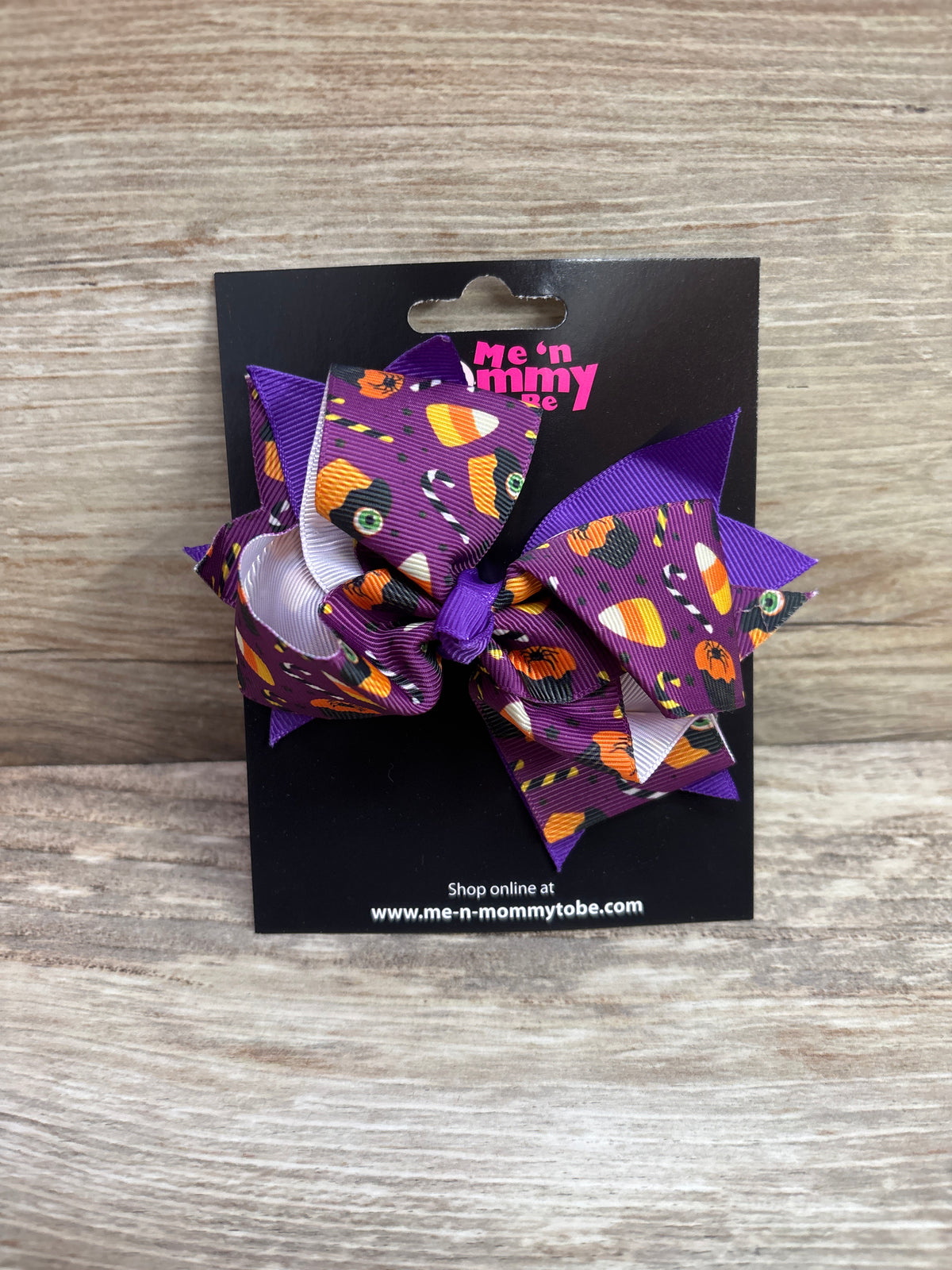 NEW Large Halloween Print Hair Bow Purple