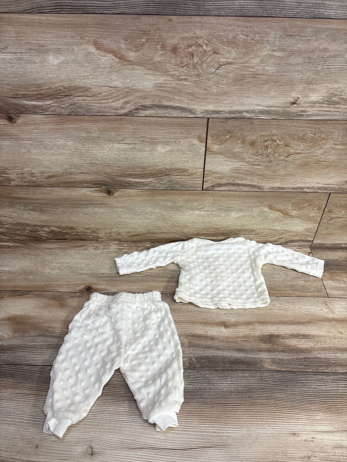 Le Top Bebe 2pc Little Dreamer Minky Dot Shirt & Bottoms Set Cream sz 0-3m