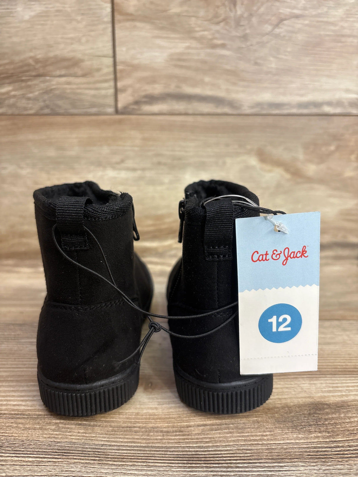 NEW Cat & Jack Arlo Faux Fur Lined Booties Black sz 12c