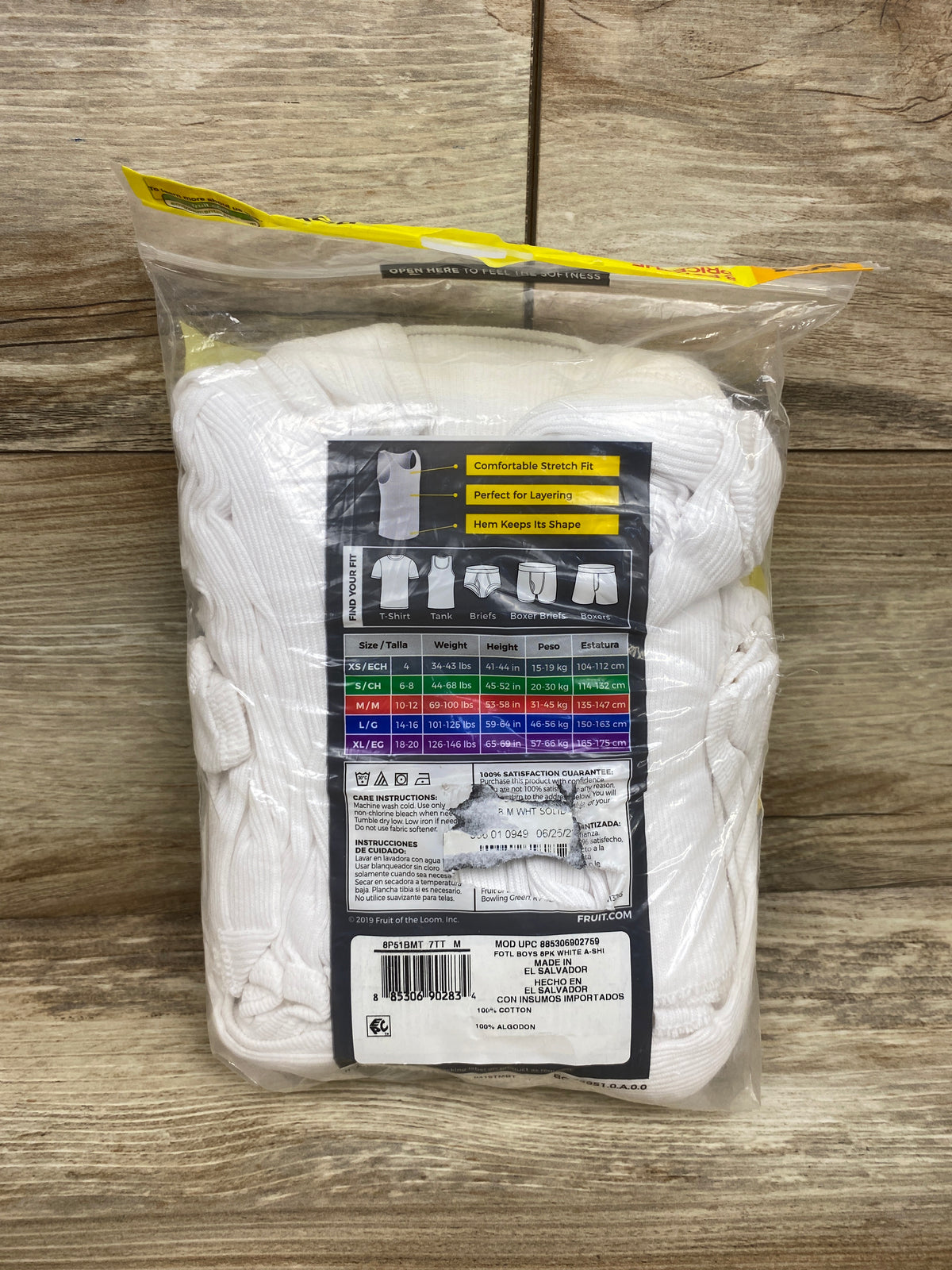 NEW Fruit of the Loom 8pk Tanks White sz Medium 10-12