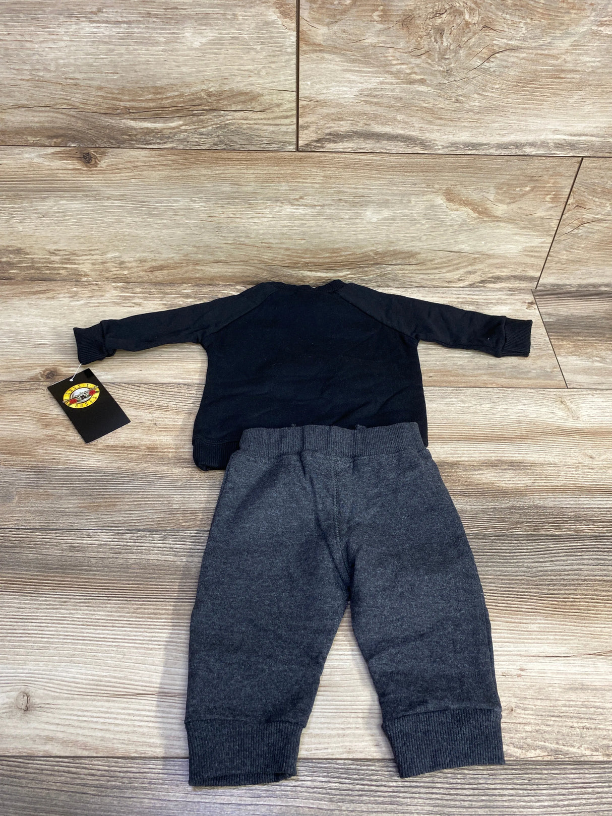 NEW Guns & Roses 2pc Sweatshirt & Joggers Set Black sz Newborn