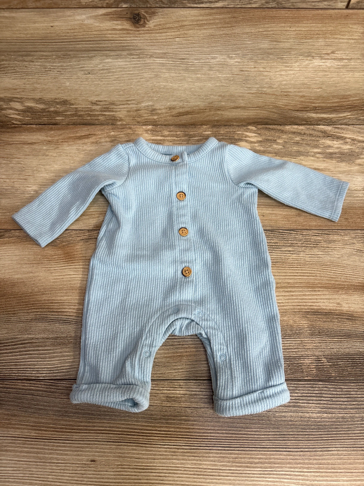 Cat & Jack Ribbed Button Up Coverall Light Blue sz Newborn