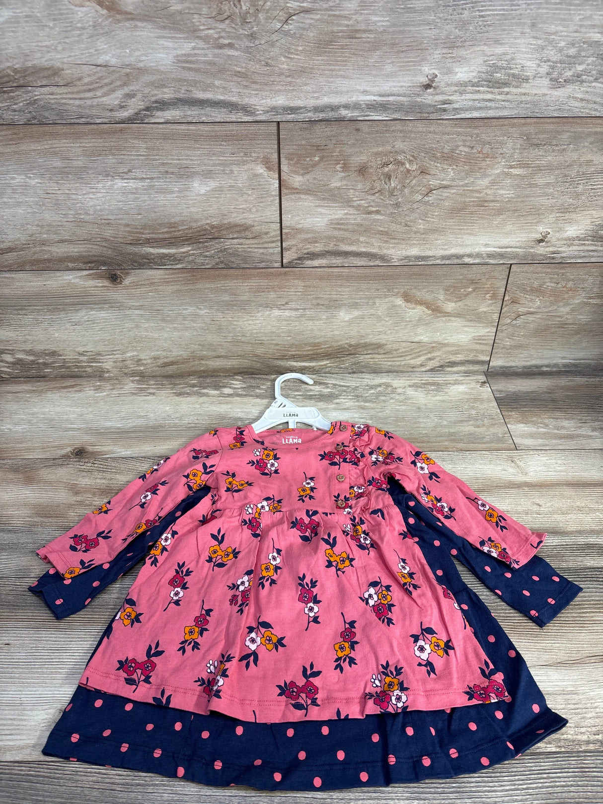 NEW Laughing Llama Long Sleeve Dress 2pk Navy sz 12m