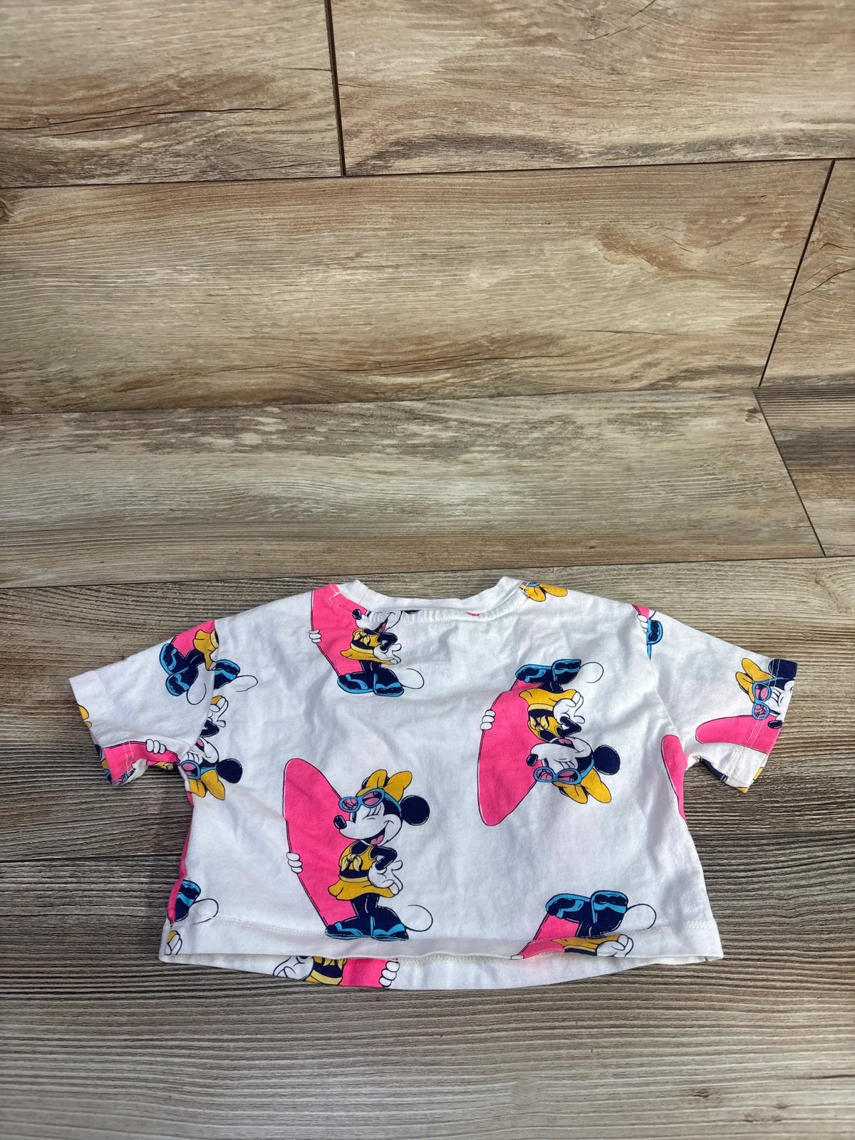Baby Gap x Disney Minnie Mouse cropped white surf shirt for babies size 6-12m