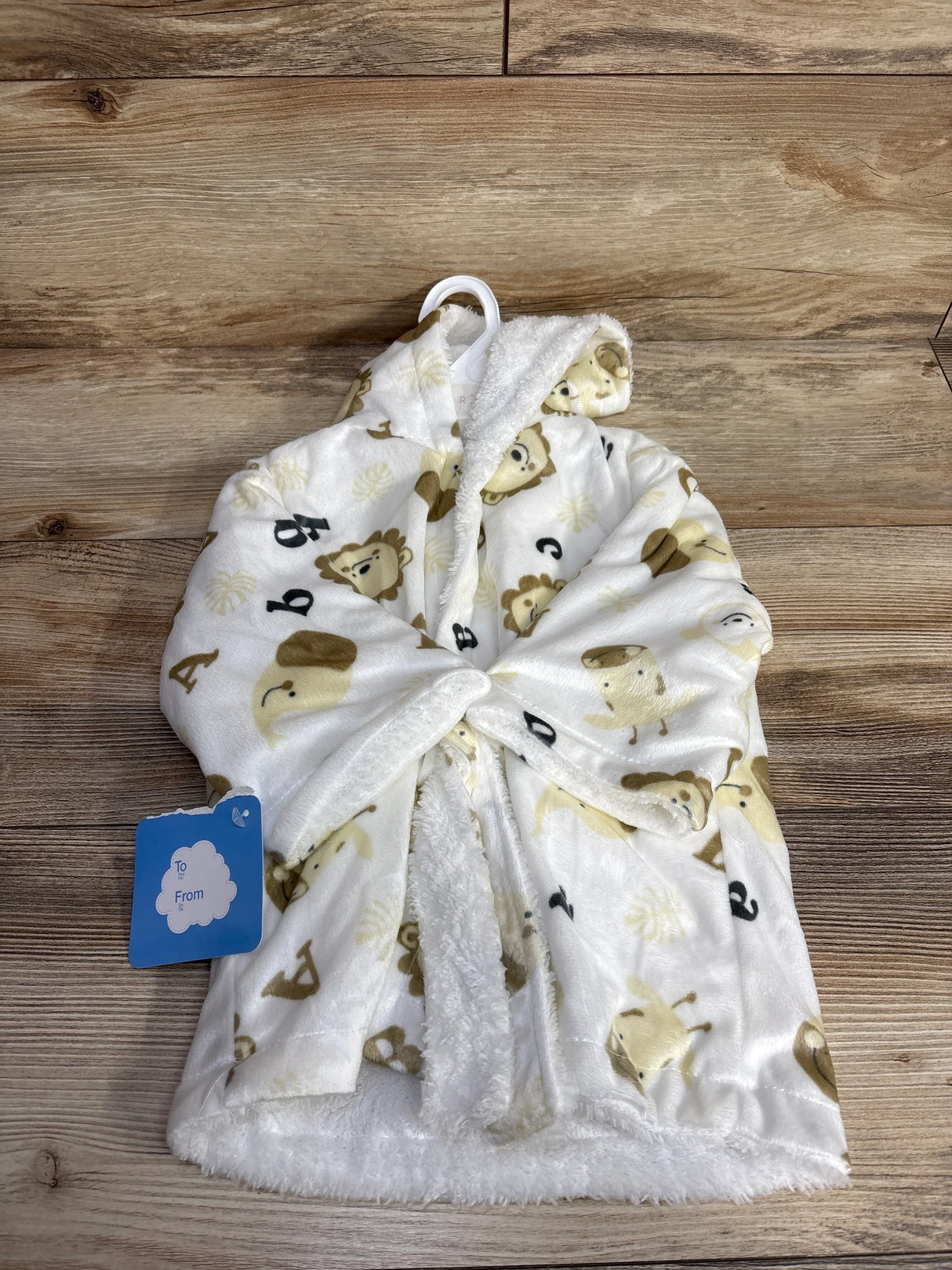 NEW Ron Ron Baby Sherpa Lined Faux Mink Bathrobe White sz 0-18m