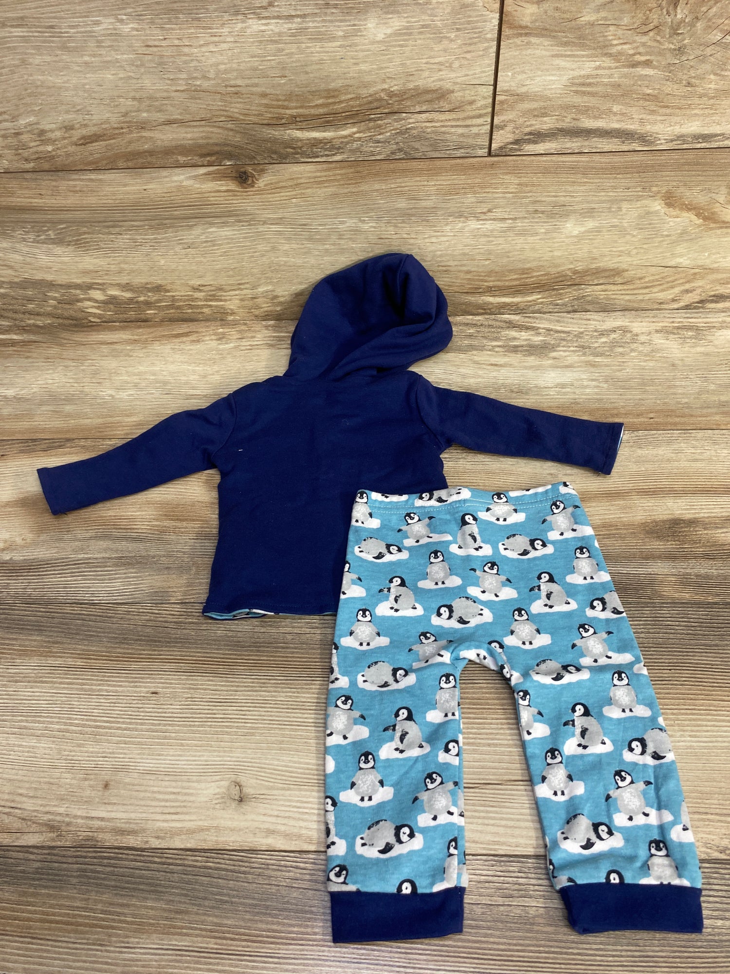 Harry & Violet Reverable Button Up & Bottoms Set Navy sz 3-6m