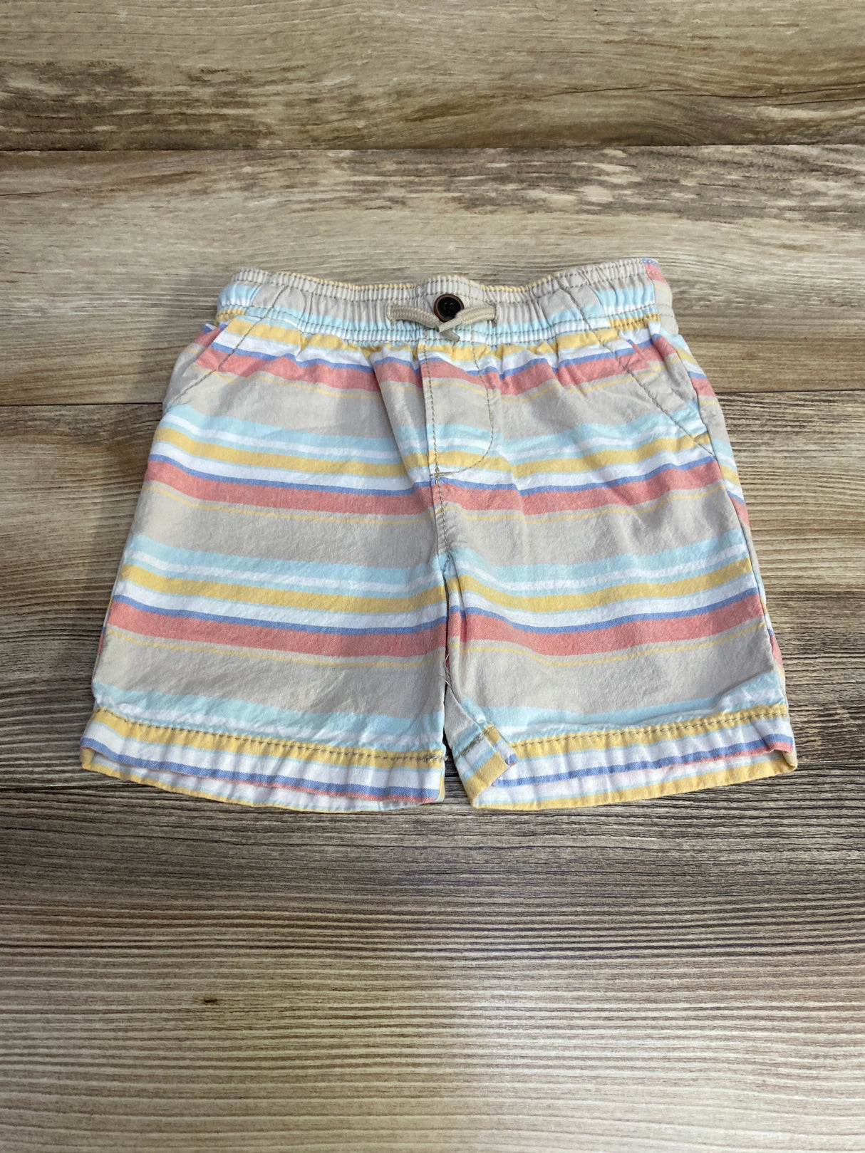 Oshkosh Striped Drawstring Shorts Beige sz 18m - Me n Mommy To Be