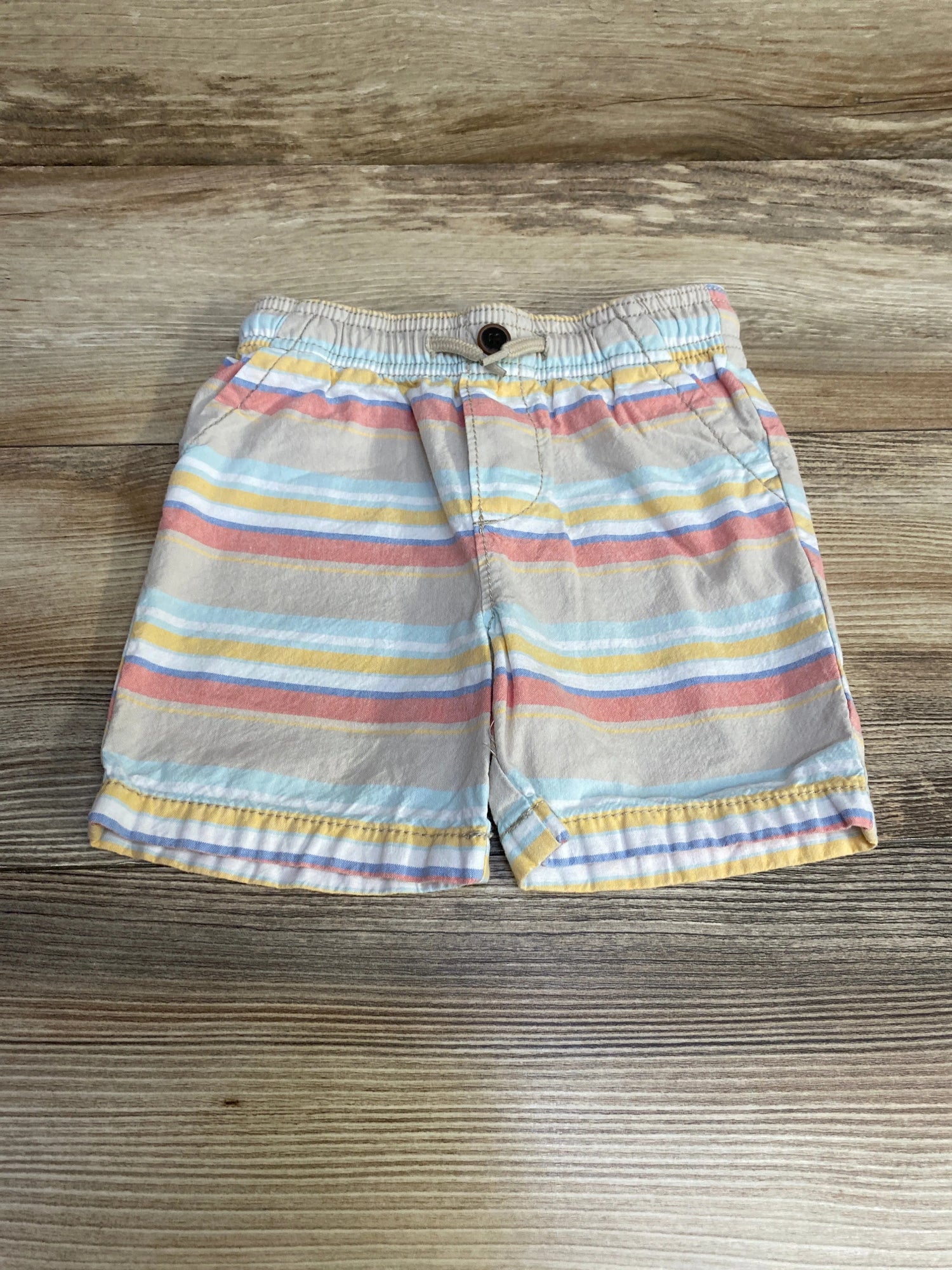 Oshkosh Striped Drawstring Shorts Beige sz 18m - Me n Mommy To Be