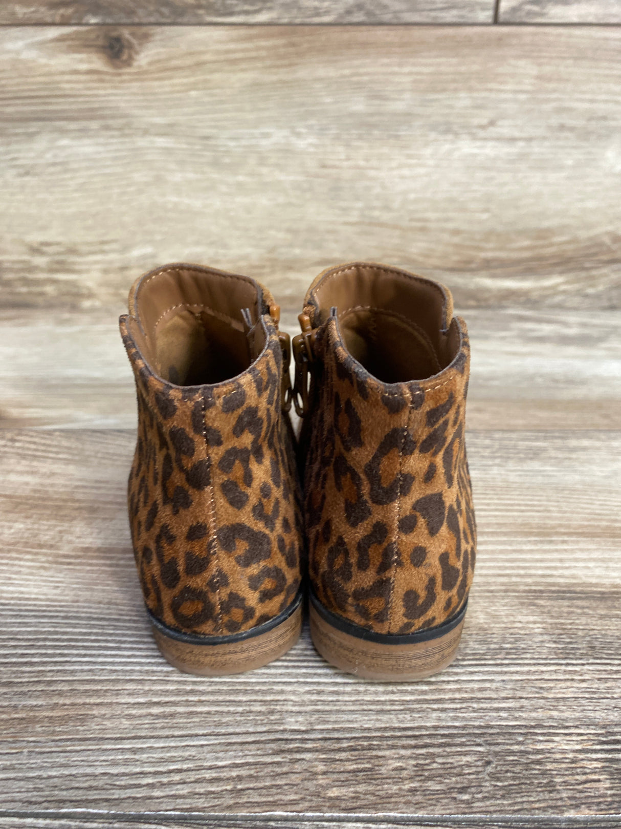 Cat & Jack Leopard Print ankle Boots Brown sz 8c