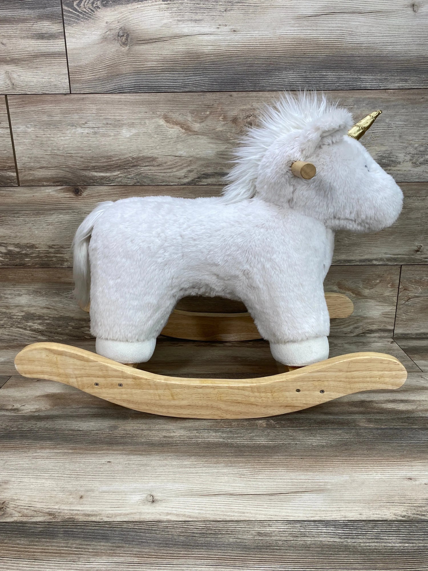 Pottery Barn Kids White Unicorn Plush Rocker - Me n Mommy To Be