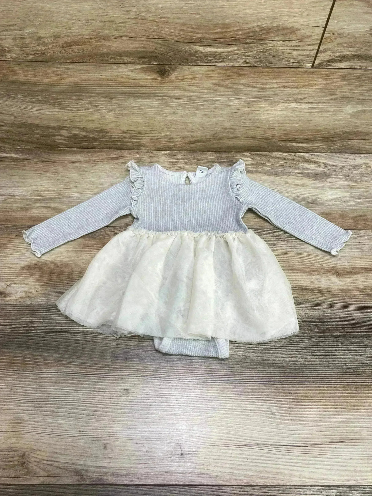 Old Navy Rib-Knit Metallic Bodysuit Dress Grey sz 3-6m - Me n Mommy To Be