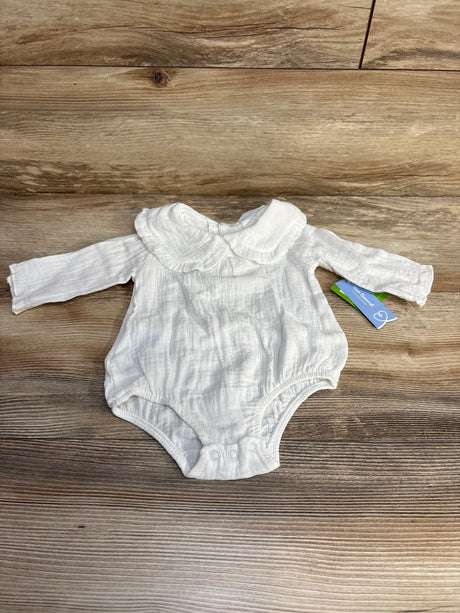NEW Mon Caramel Long Sleeve Romper White sz 3-6m - Me n Mommy To Be
