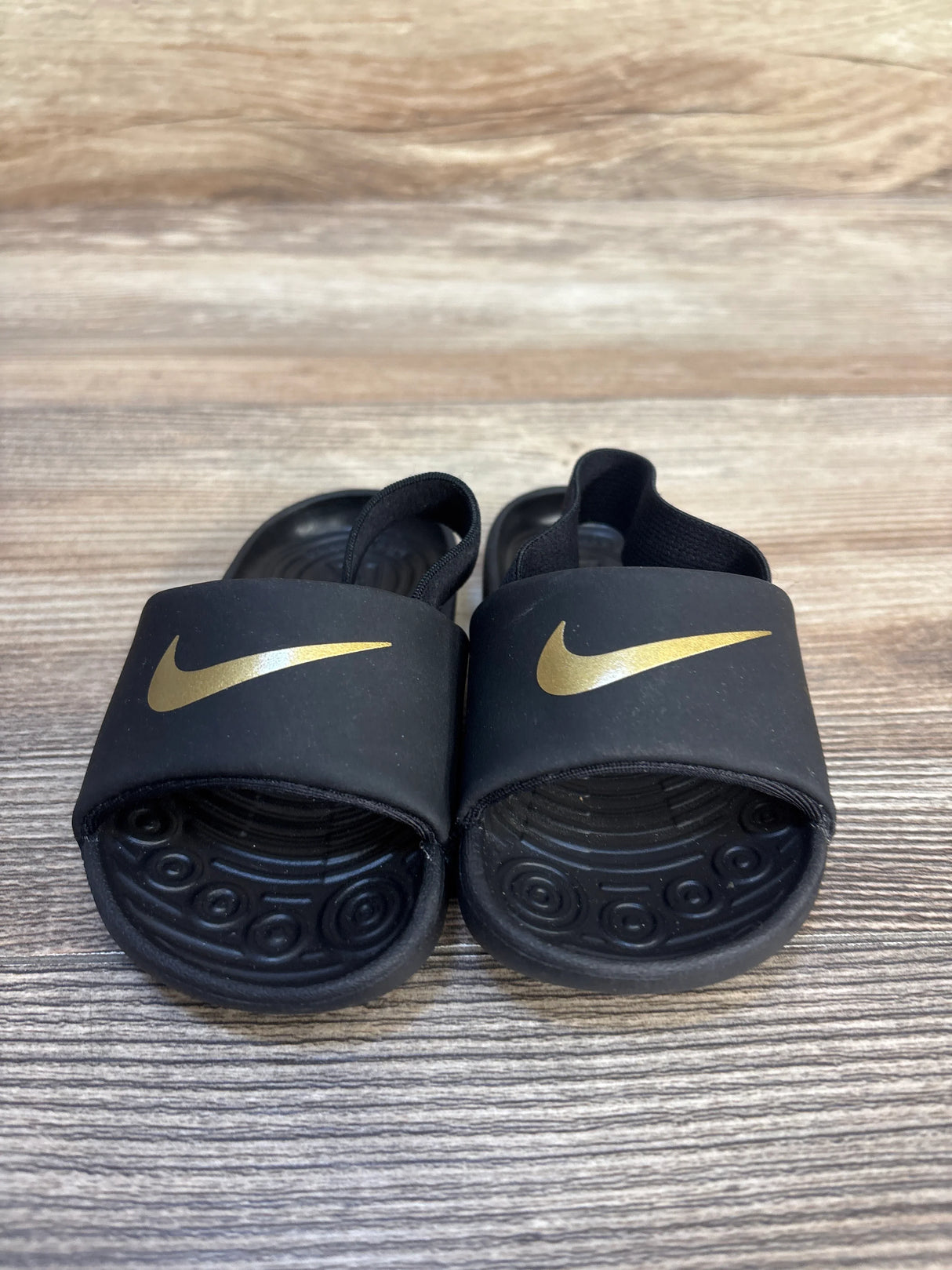 Nike Kawa Slide TD 'Black Metallic Gold' sz 6c