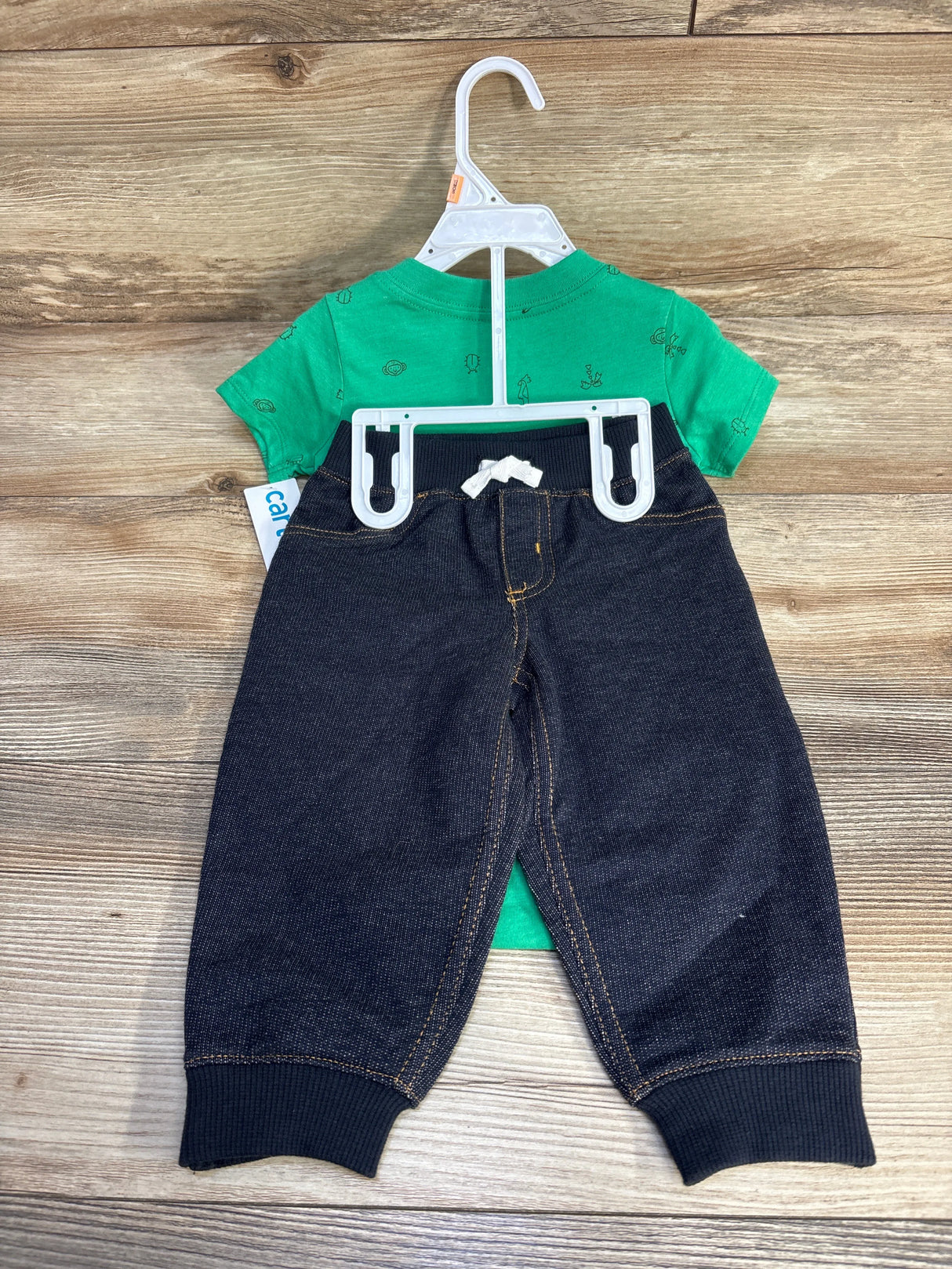 NEW Carter's 2pc Henley Bodysuit & Pants Green sz 12m - Me n Mommy To Be