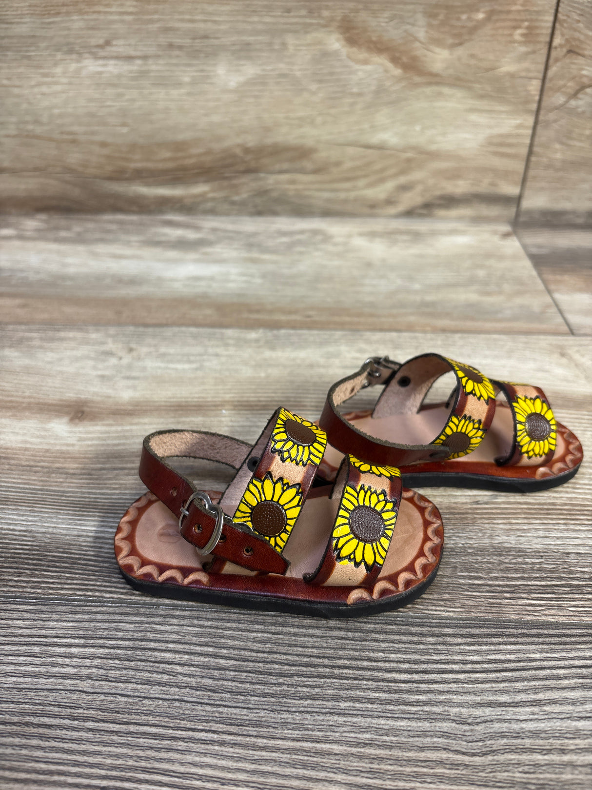 Leather Huarache Sunflower Sandals Brown sz 3c