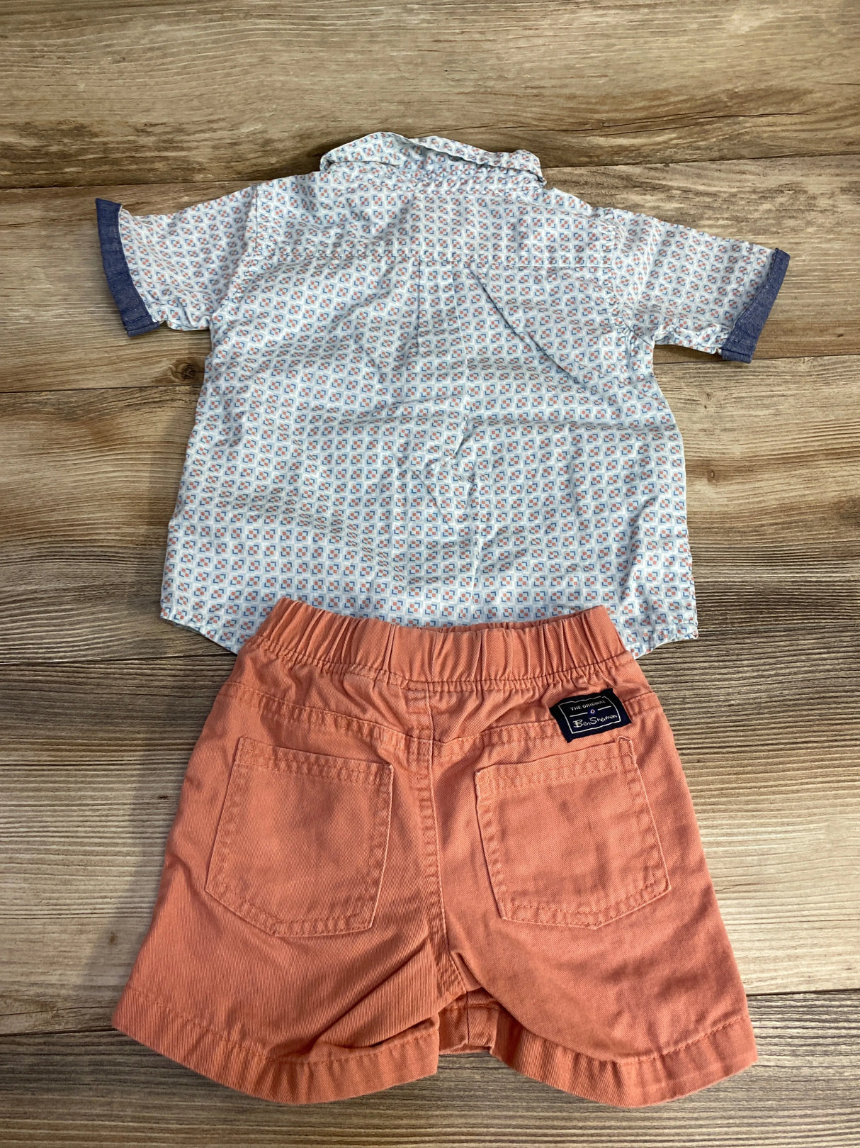 Ben Sherman 2pc Button Up Shirt & Shorts Blue sz 2T - Me n Mommy To Be