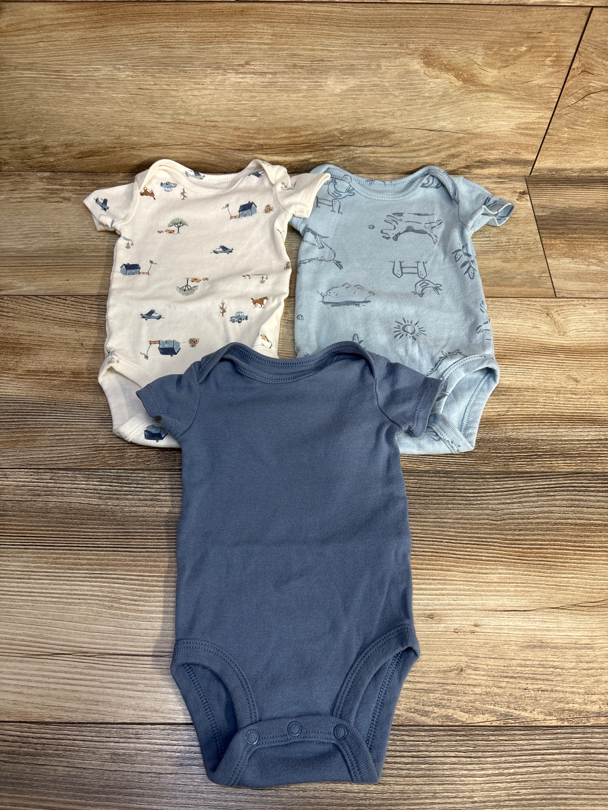 Carter's 3pk Bodysuit Set Blue sz 3m