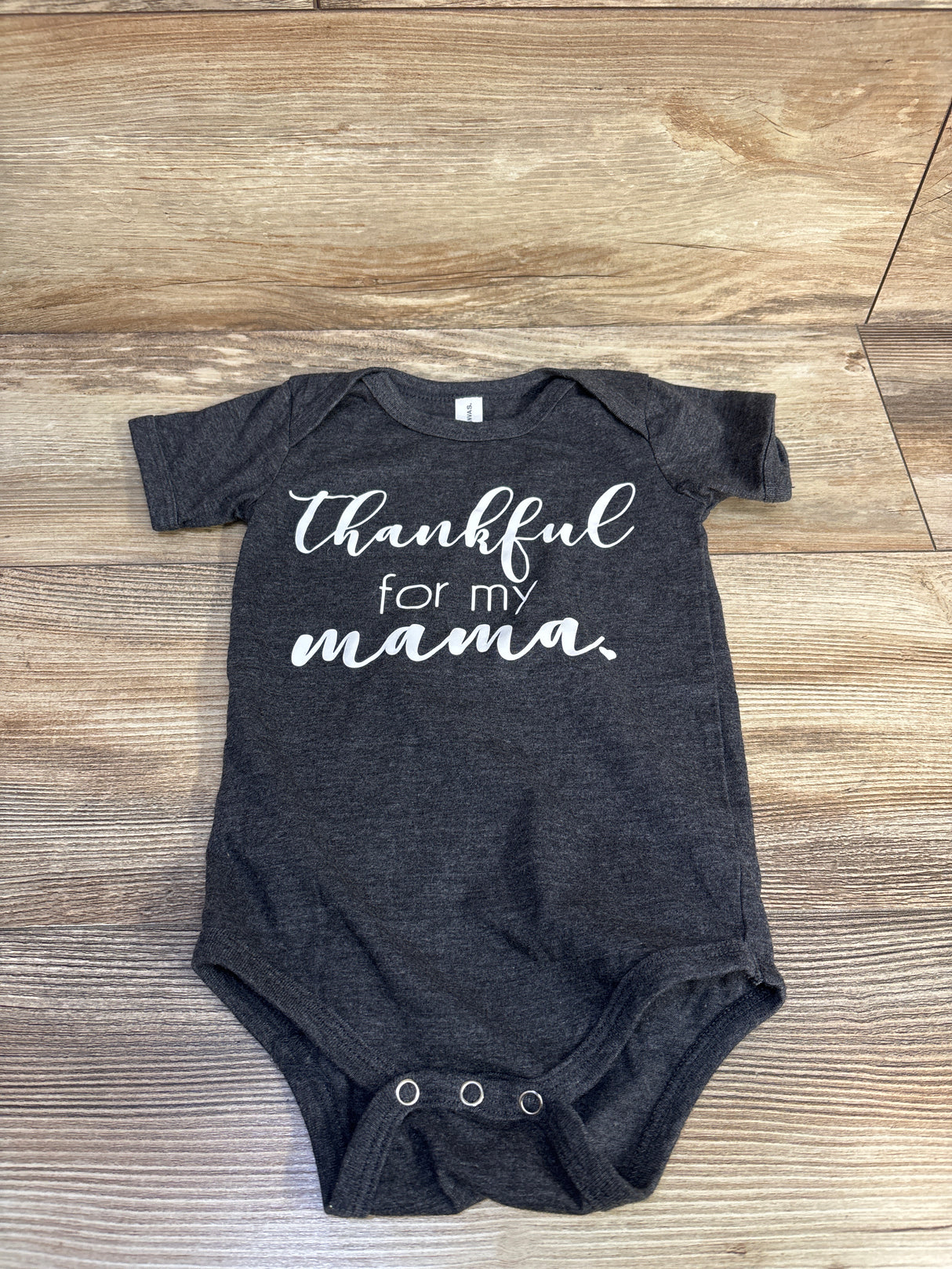 Bella + Canvas Thankful For My Mama Bodysuit Grey sz 12-18m