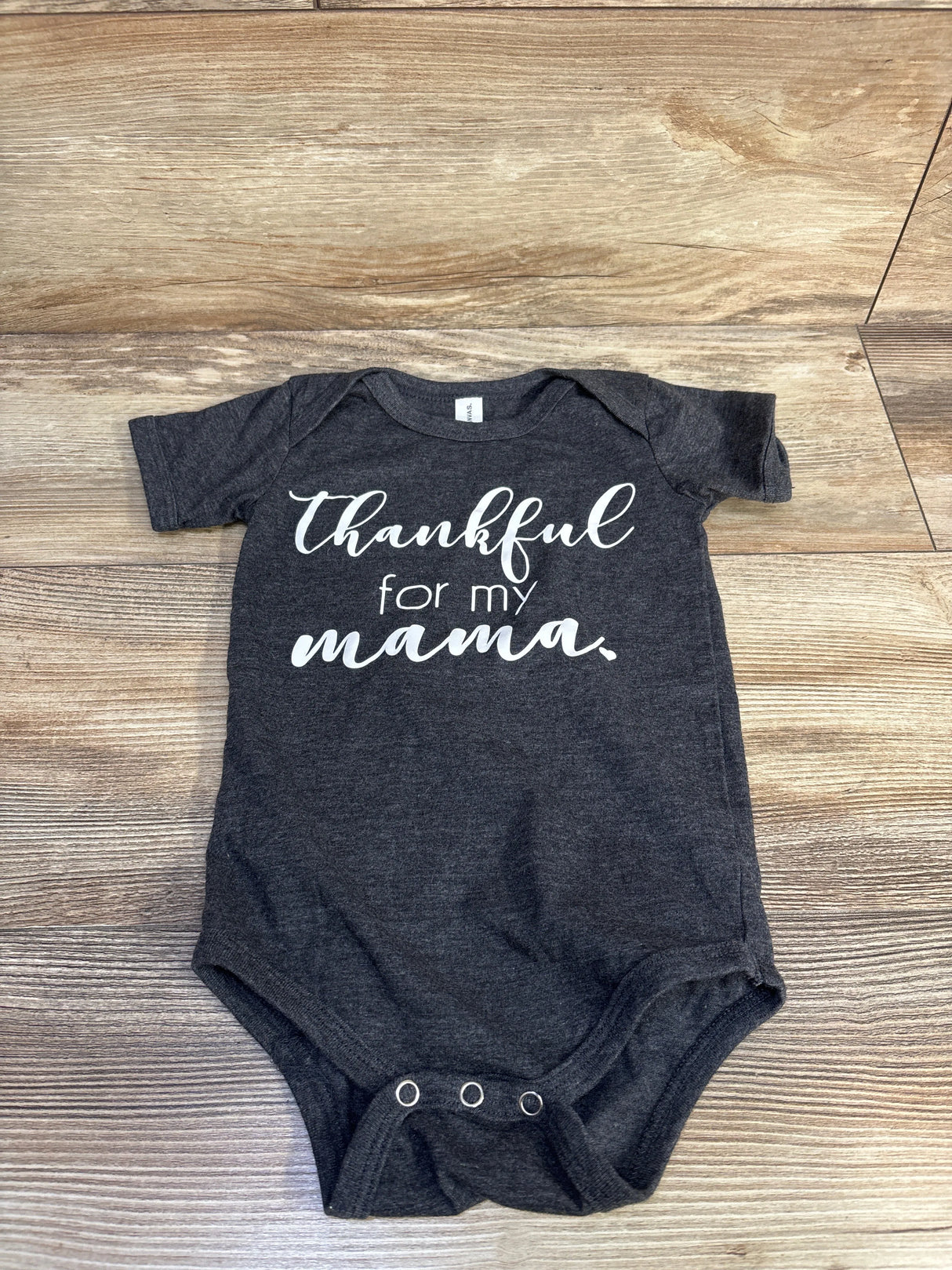 Bella + Canvas Thankful For My Mama Bodysuit Grey sz 12-18m