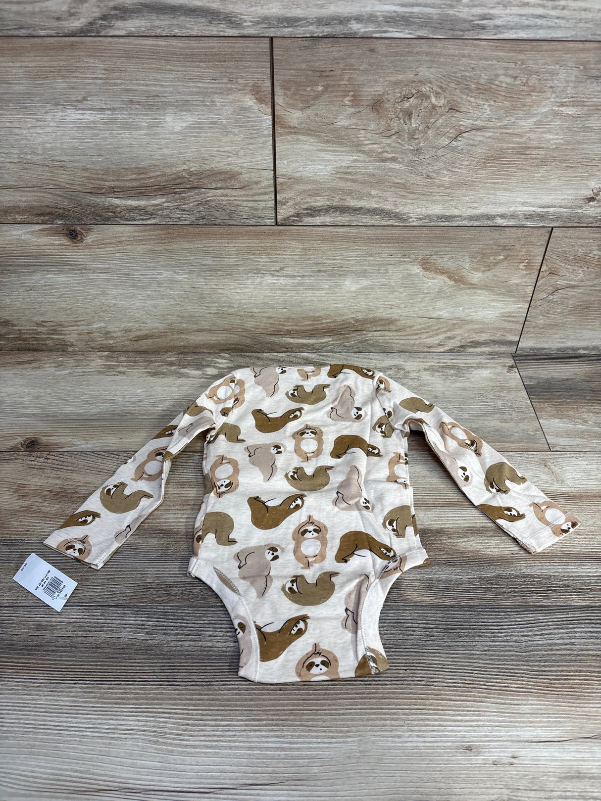 NEW Old Navy Sloth Print Bodysuit Oatmeal sz 12-18m