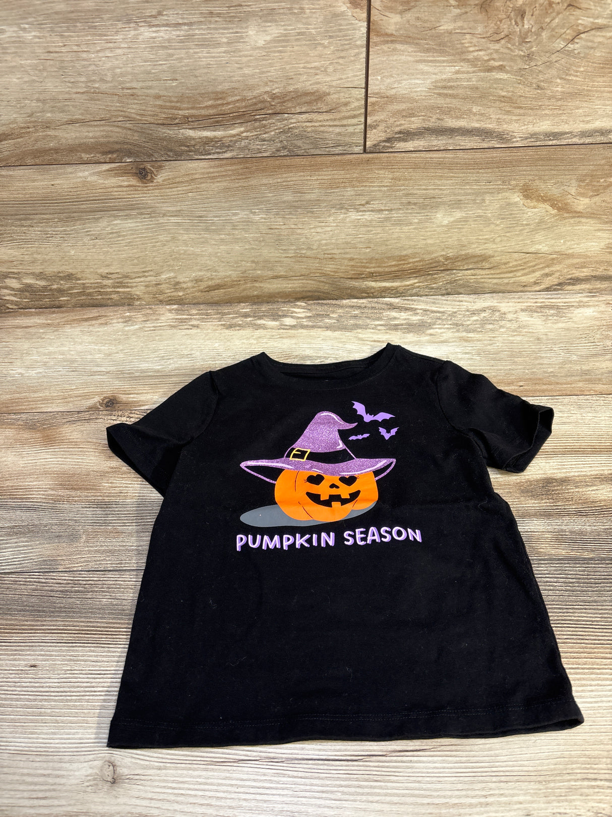 Wonder Nation Pumpkin Season Shirt Black sz 5T