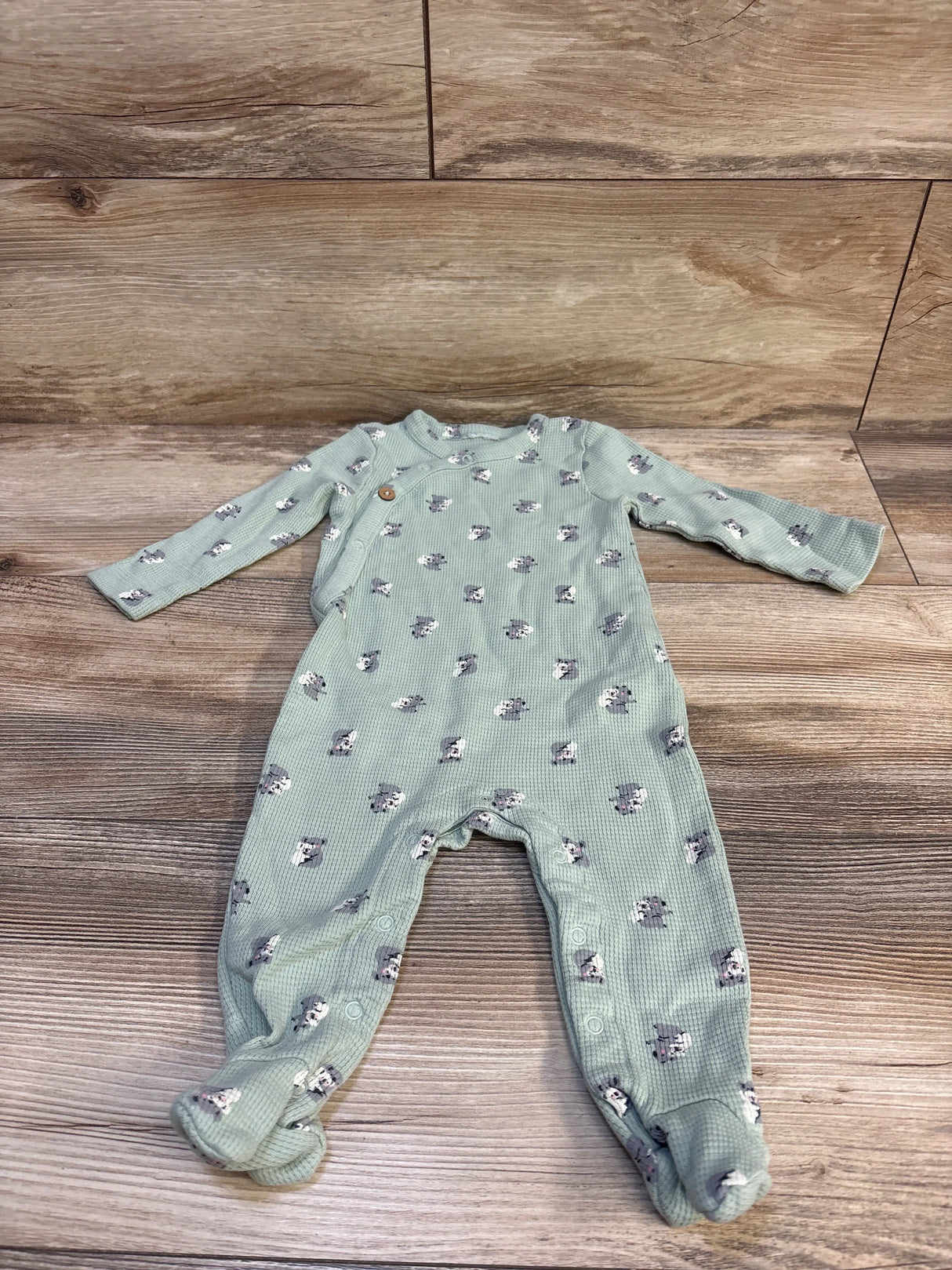 Ever & Ever Waffle Knit Kimono Koala Sleeper Mint Green sz 6m