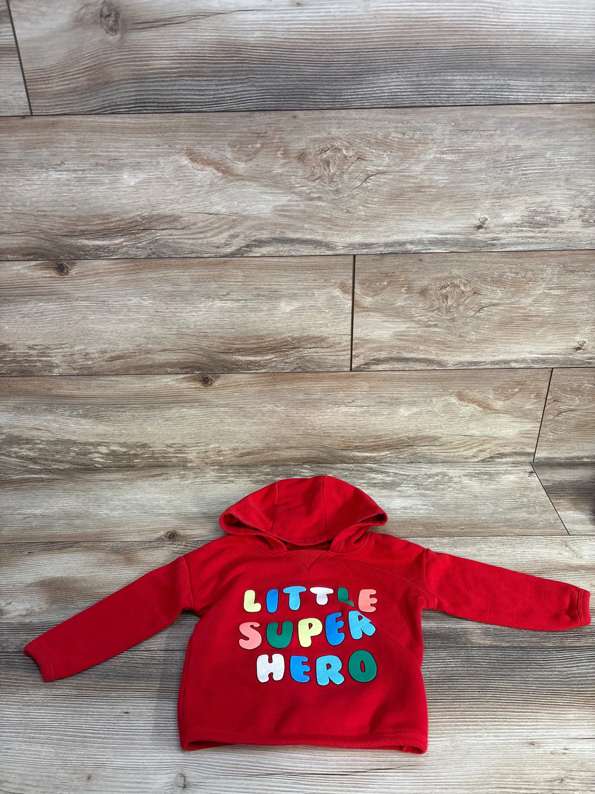 Little Super Hero Pull Over Hoodie Red sz 12-18m