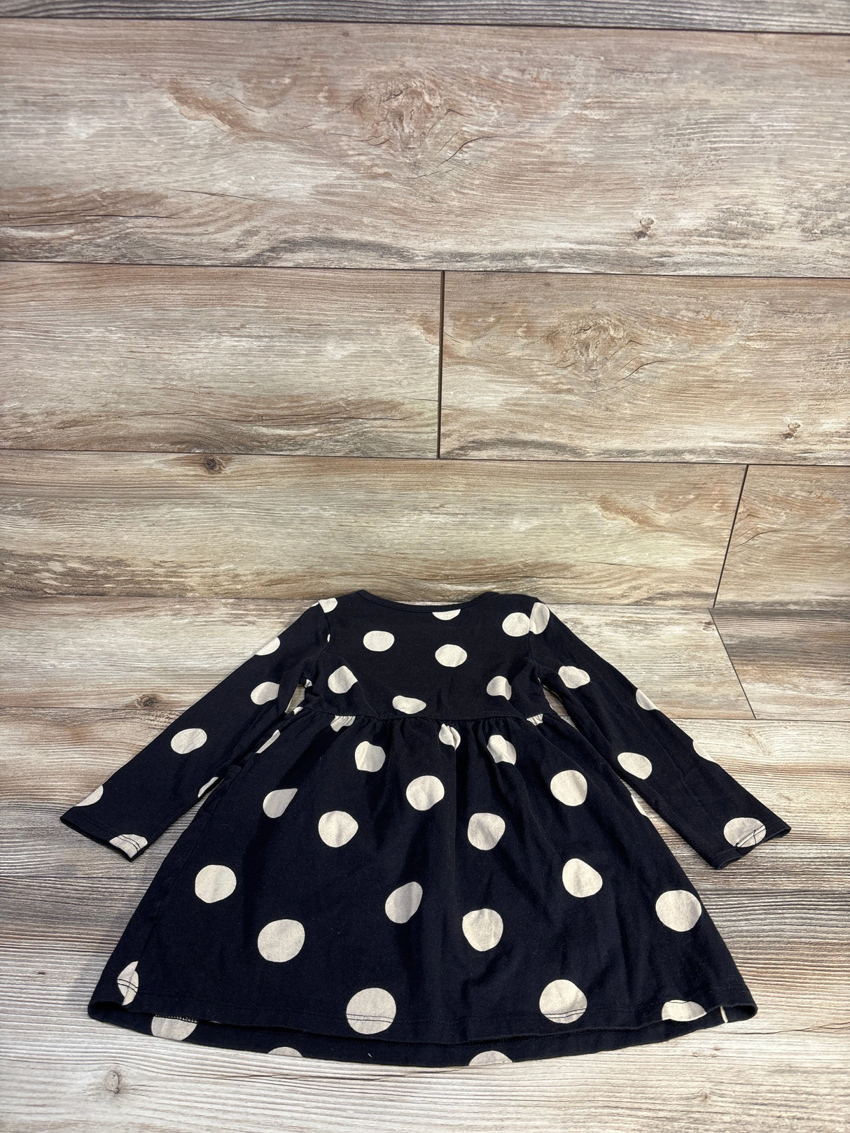 Wonder Nation Long Sleeve Polka Dot Dress Black sz 3T
