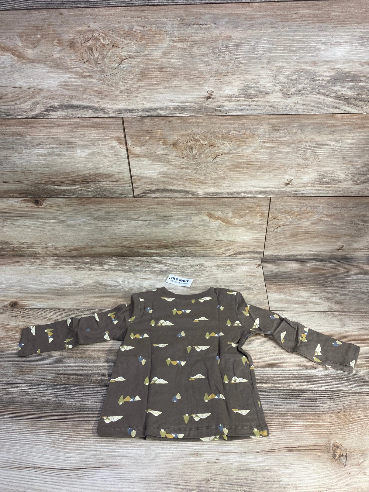 NEW Old Navy Mountain Print Brown Shirt sz 18-24m