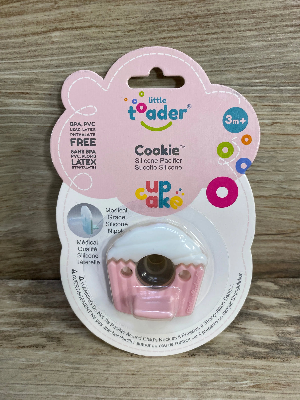 NEW Little Toader Cupcake Pacifier, Pink 3m+ - Me n Mommy To Be