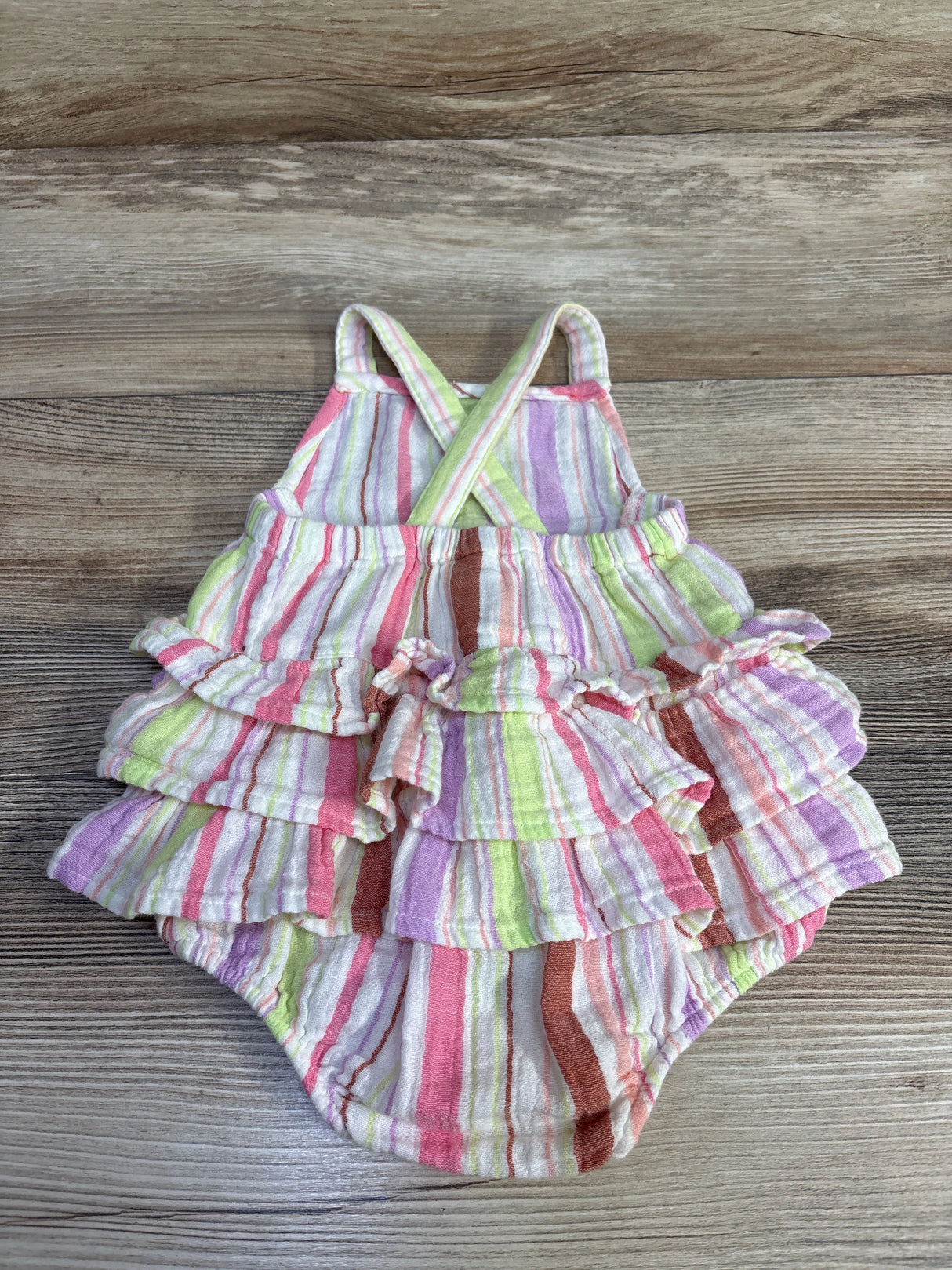Okie Dokie Ruffle Romper White sz 6m - Me n Mommy To Be