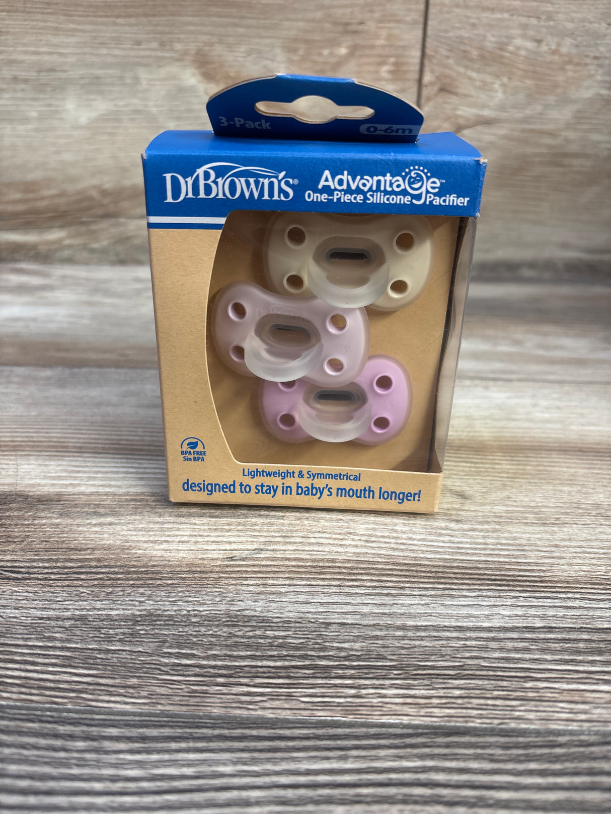 NEW Dr. Brown's Advantage One Piece Silicone Pacifiers 0-6m