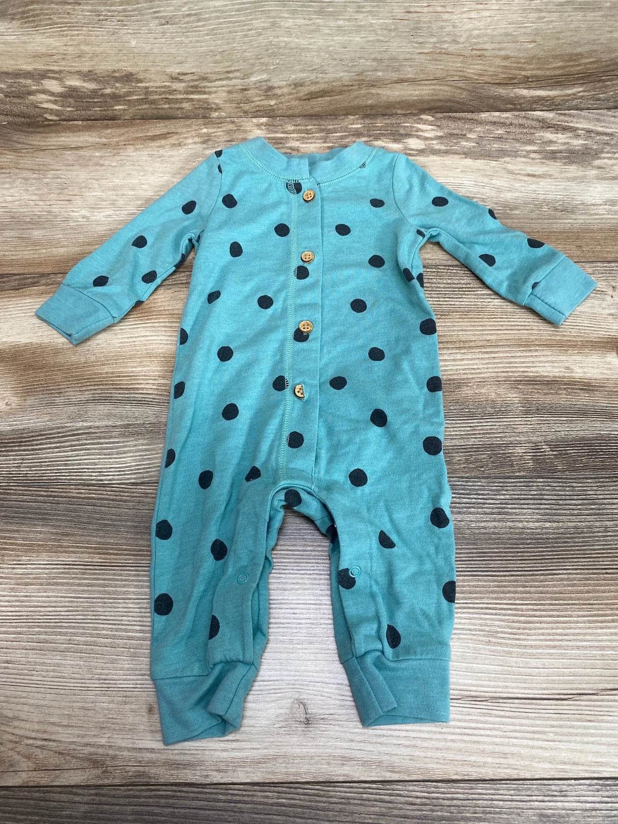 Cat & Jack Polka Dot Coverall Green sz 0-3m - Me n Mommy To Be