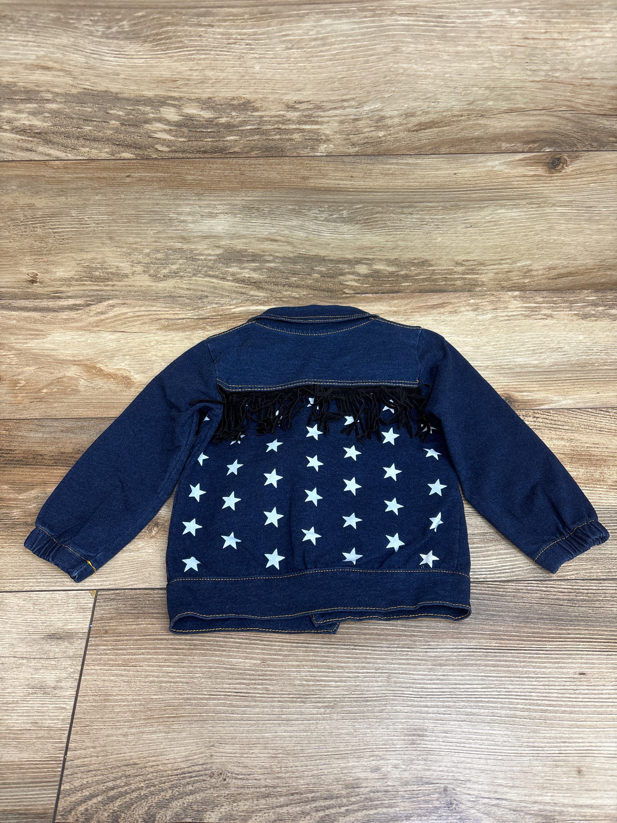 Wuxian Star Print Tassel Denim Jacket Blue sz 18-24m