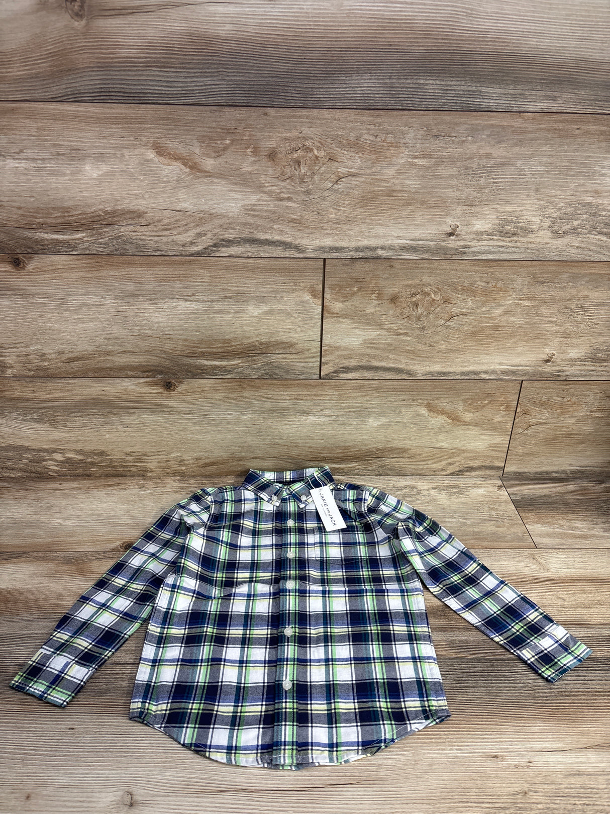 NEW Janie & Jack Plaid Flannel Shirt Navy sz 4T
