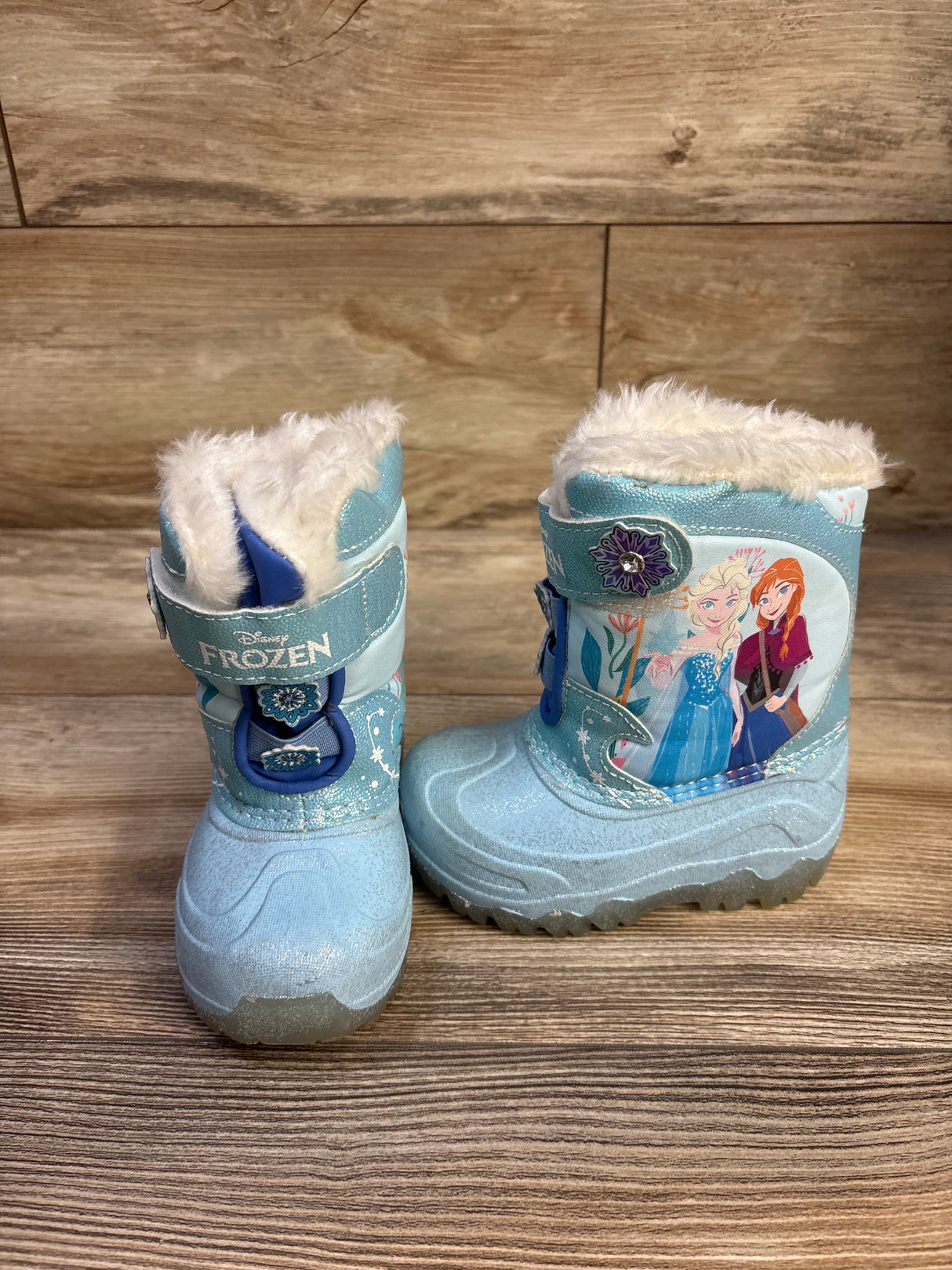 Disney Frozen Light Up Snow Boots Blue sz 7c