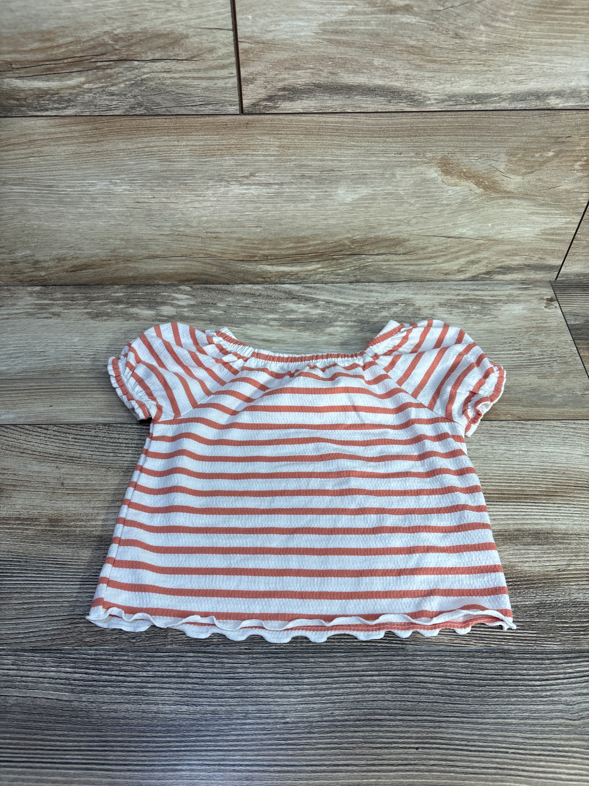 Cat & Jack Striped Puff Sleeve Shirt White sz 18m