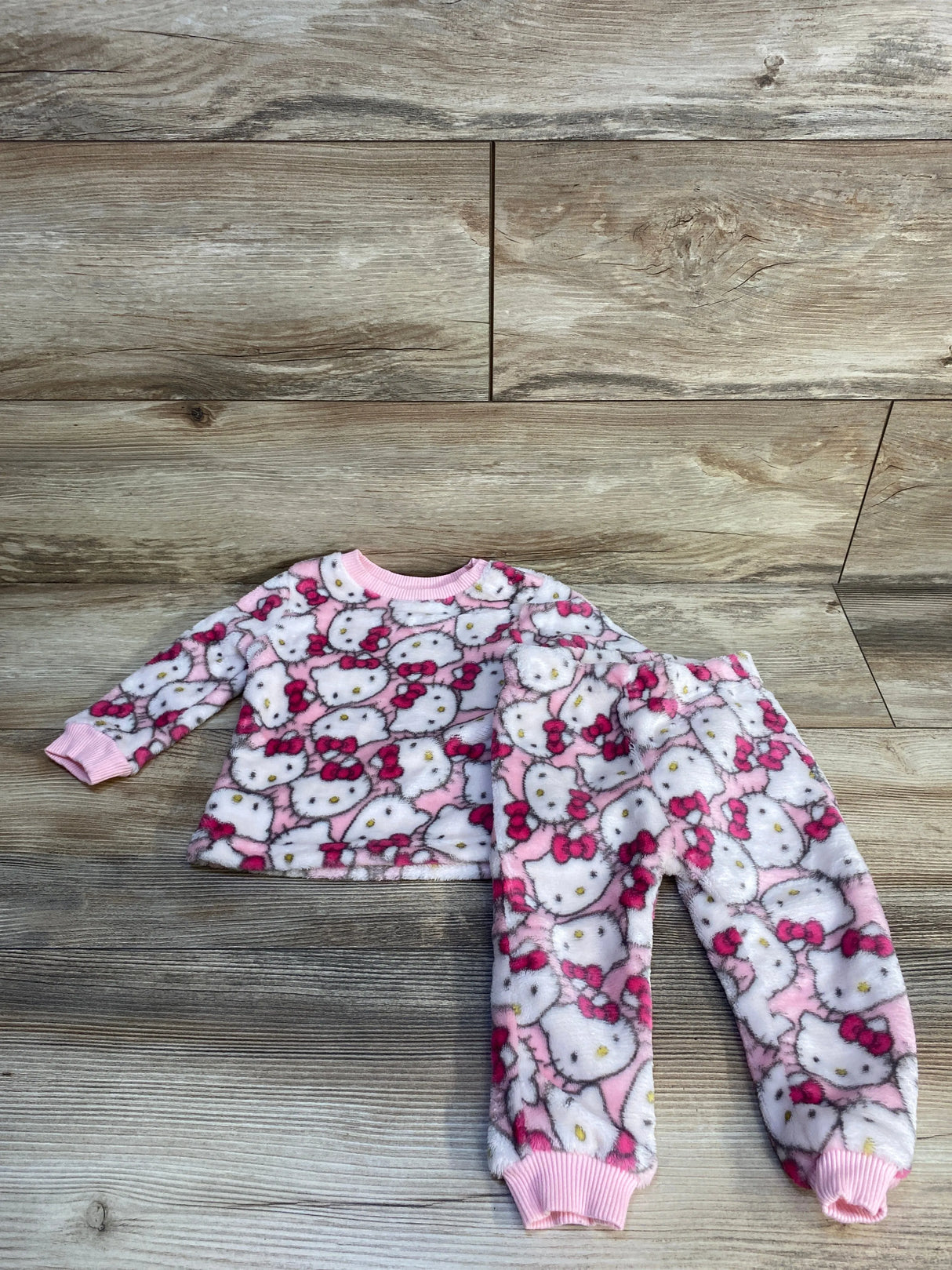 Hello Kitty 2pc Plush Sweatshirt & Bottoms Set Pink sz 12m