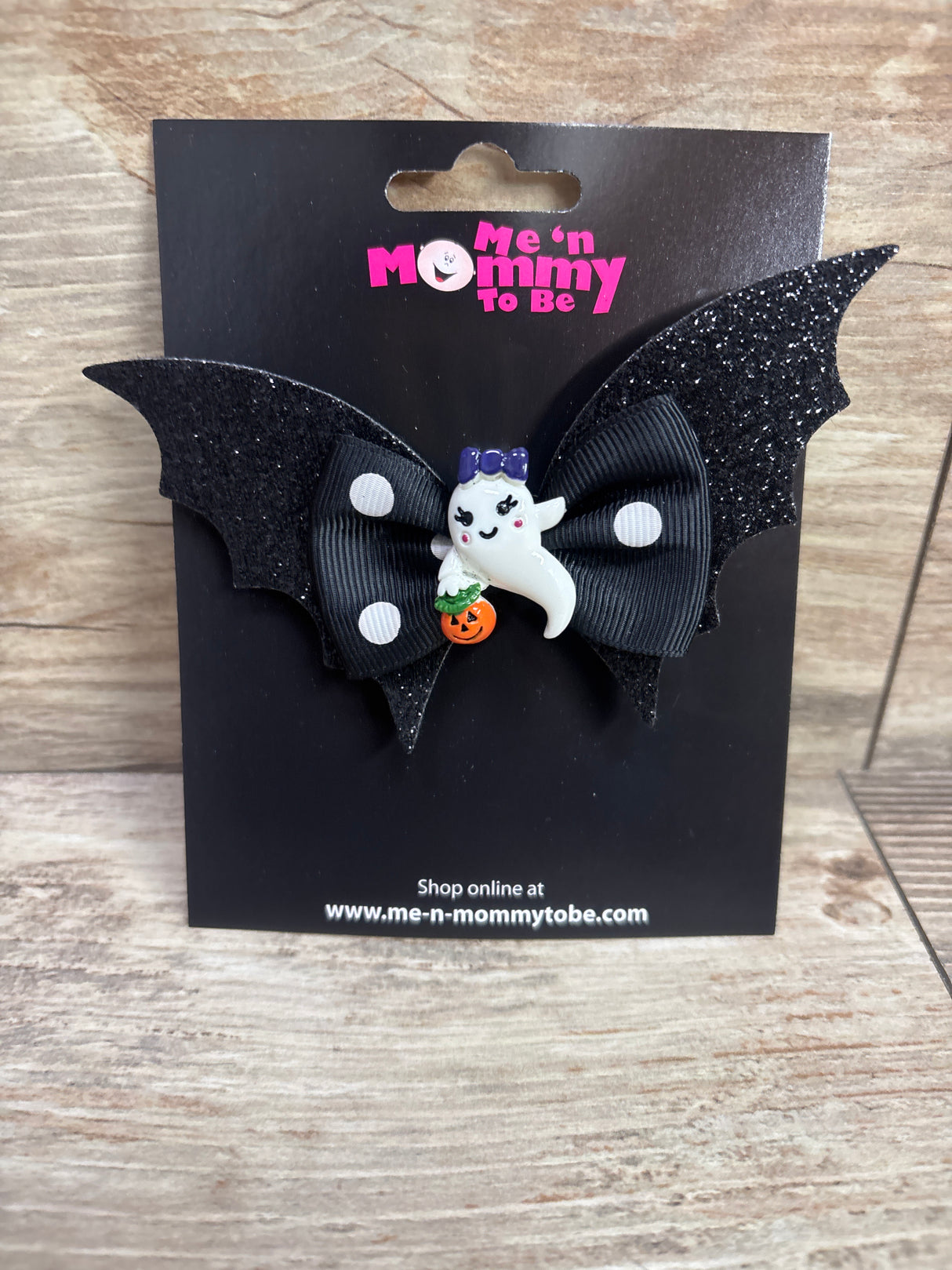 NEW Ghost Applique Layered Bat Wing Hair Bow