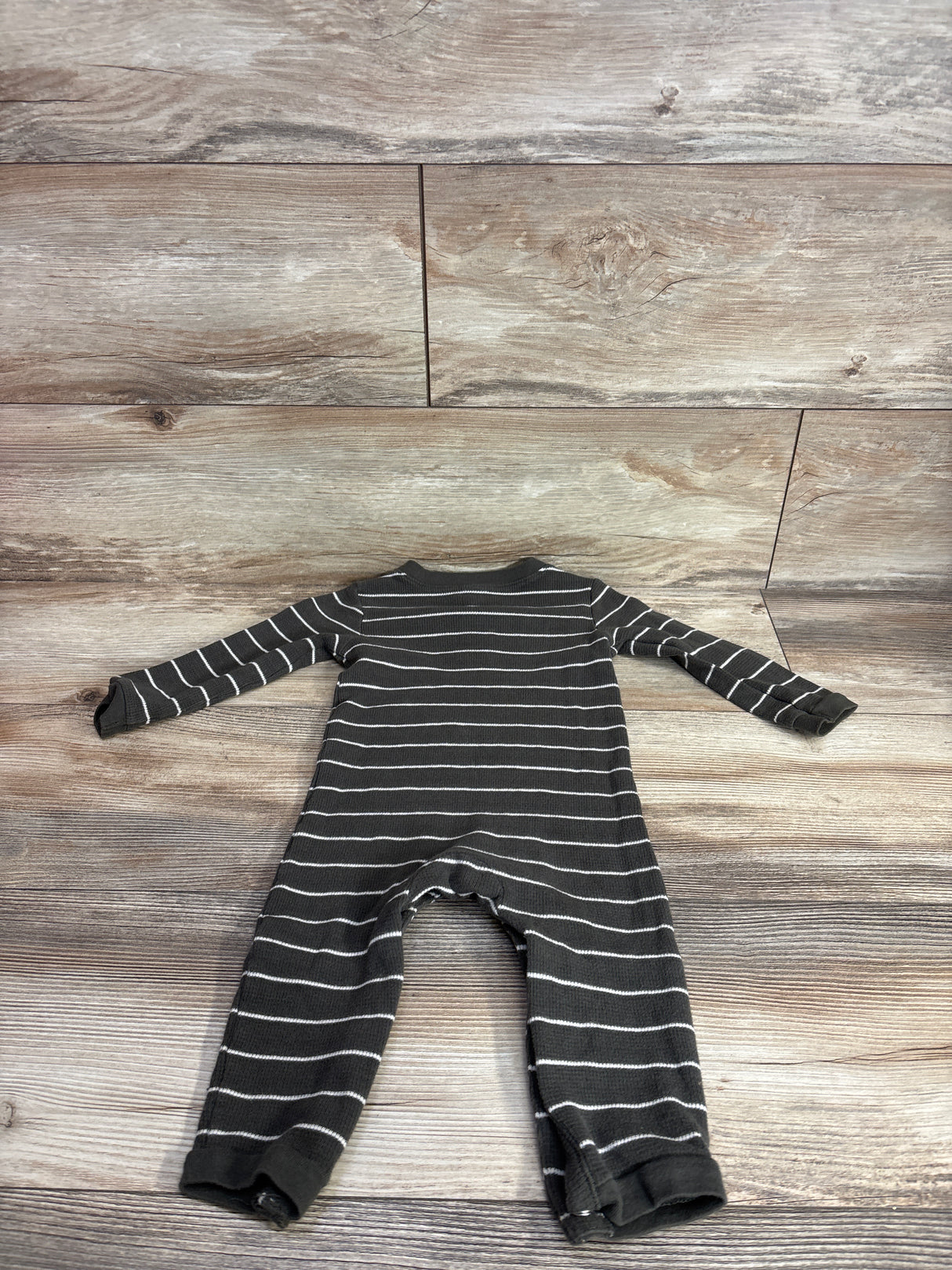 Old Navy Striped Henley Coverall Olive sz 18-24m