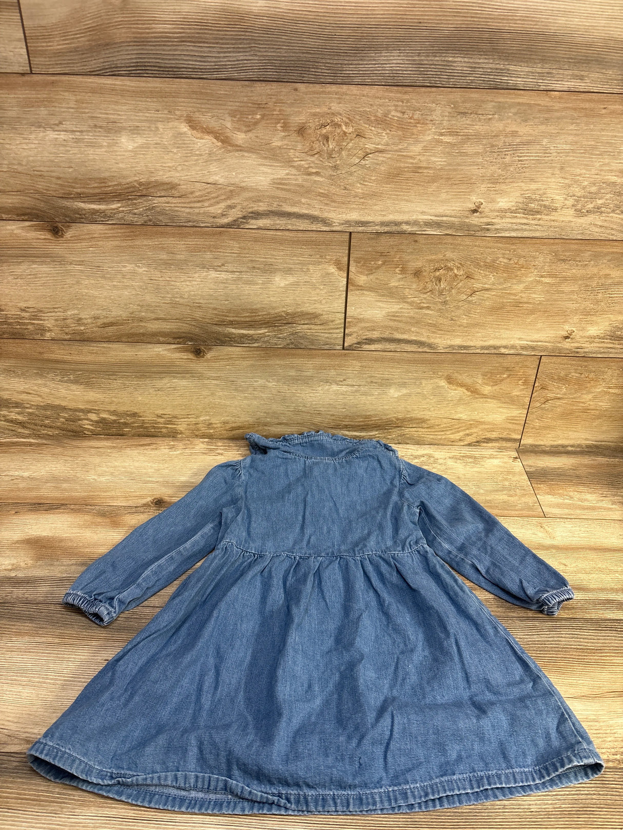 Cat & Jack Embroidered Collar Denim Dress Blue sz 5T