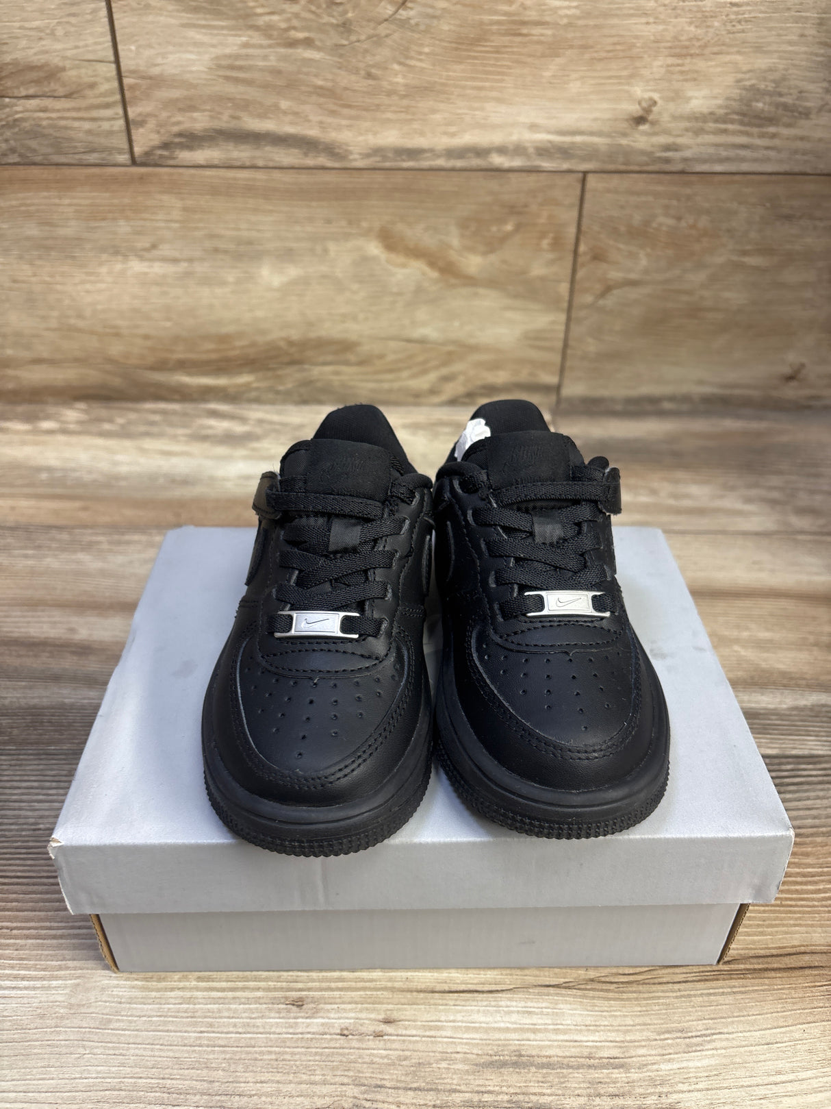 NEW Nike Force 1 Low EasyOn PS 'Triple Black' Sneakers sz 8c
