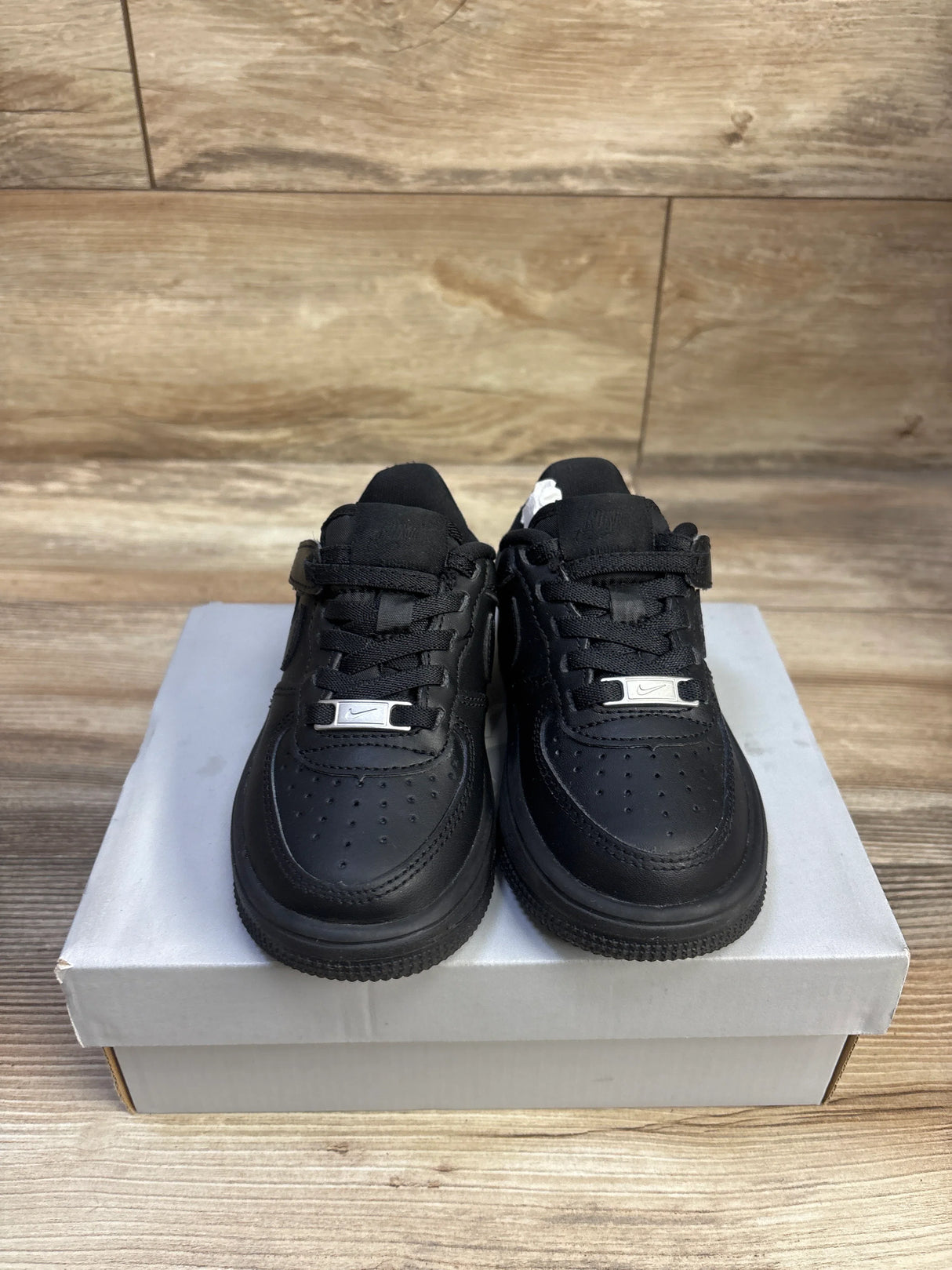 NEW Nike Force 1 Low EasyOn PS 'Triple Black' Sneakers sz 8c
